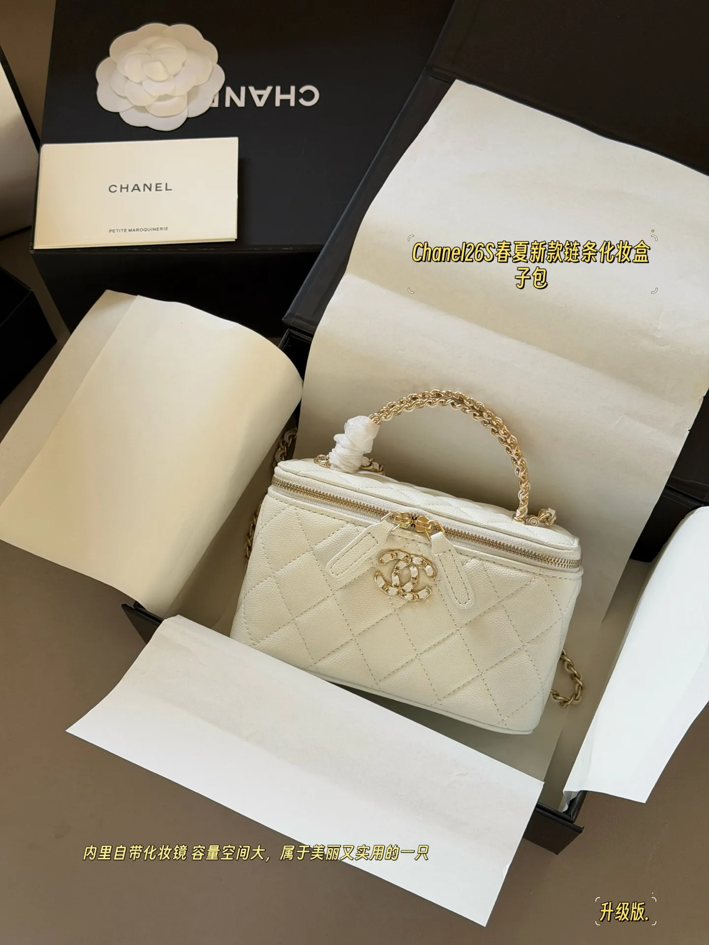 Quilted Vanity Case with Chain Strap D28518152 — view 10