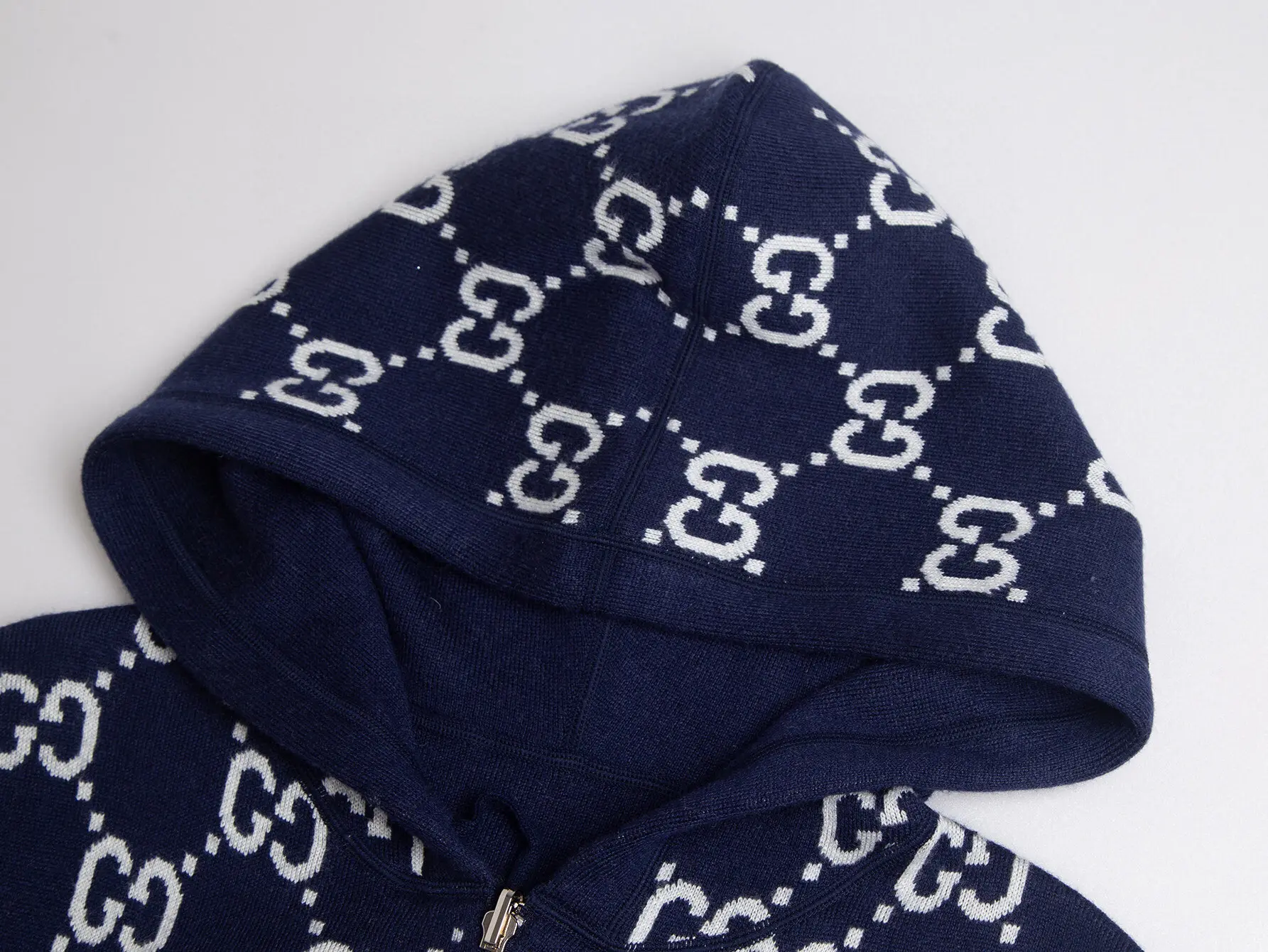 Reversible GG Jacquard Cashmere-Blend Hoodie D28515999 — view 5