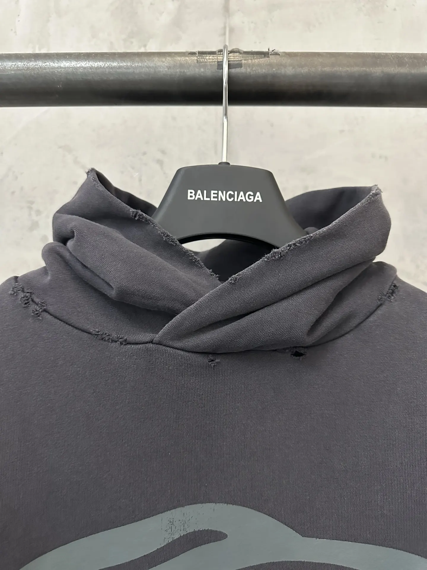 Logo Print Distressed Cotton-Jersey Hoodie D29018881 — view 5