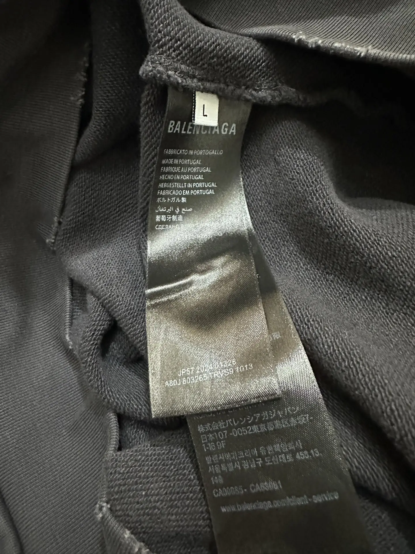 Logo Print Distressed Cotton-Jersey Hoodie D29018881 — view 12