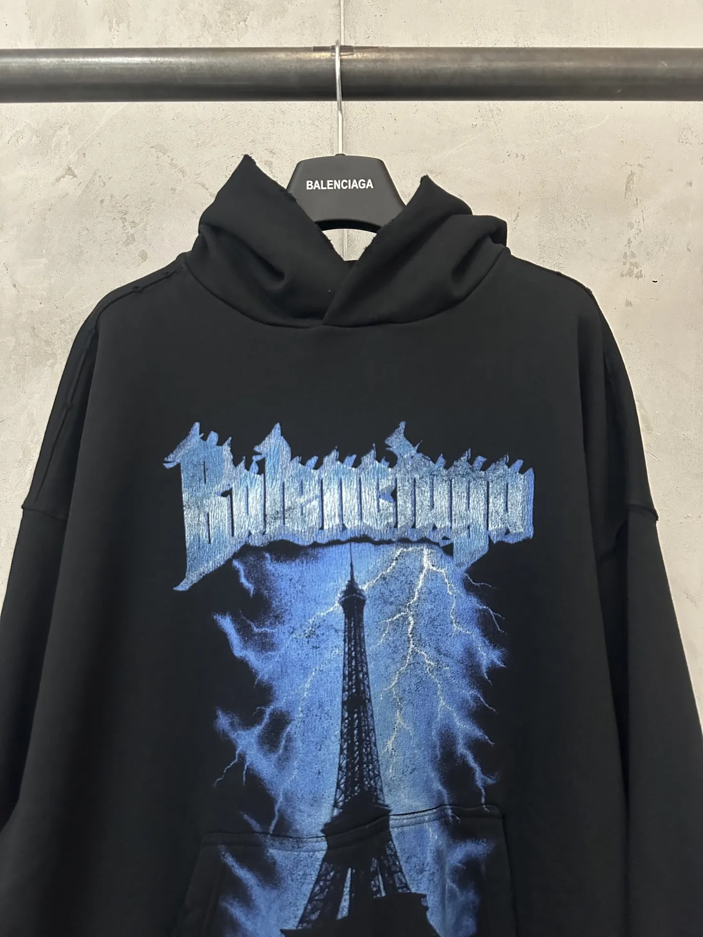 Eiffel Tower Lightning Print Oversized Hoodie D29023746 — view 3