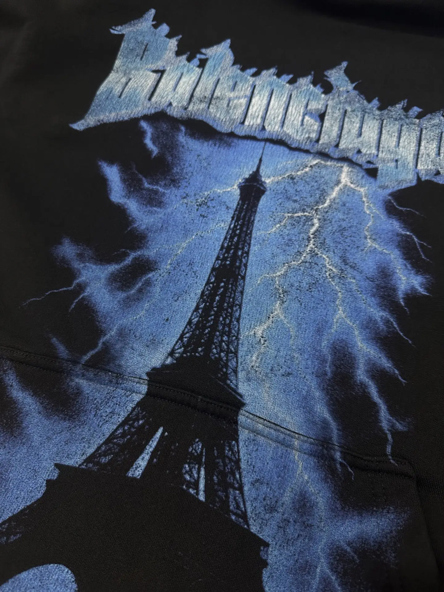 Eiffel Tower Lightning Print Oversized Hoodie D29023746 — view 7