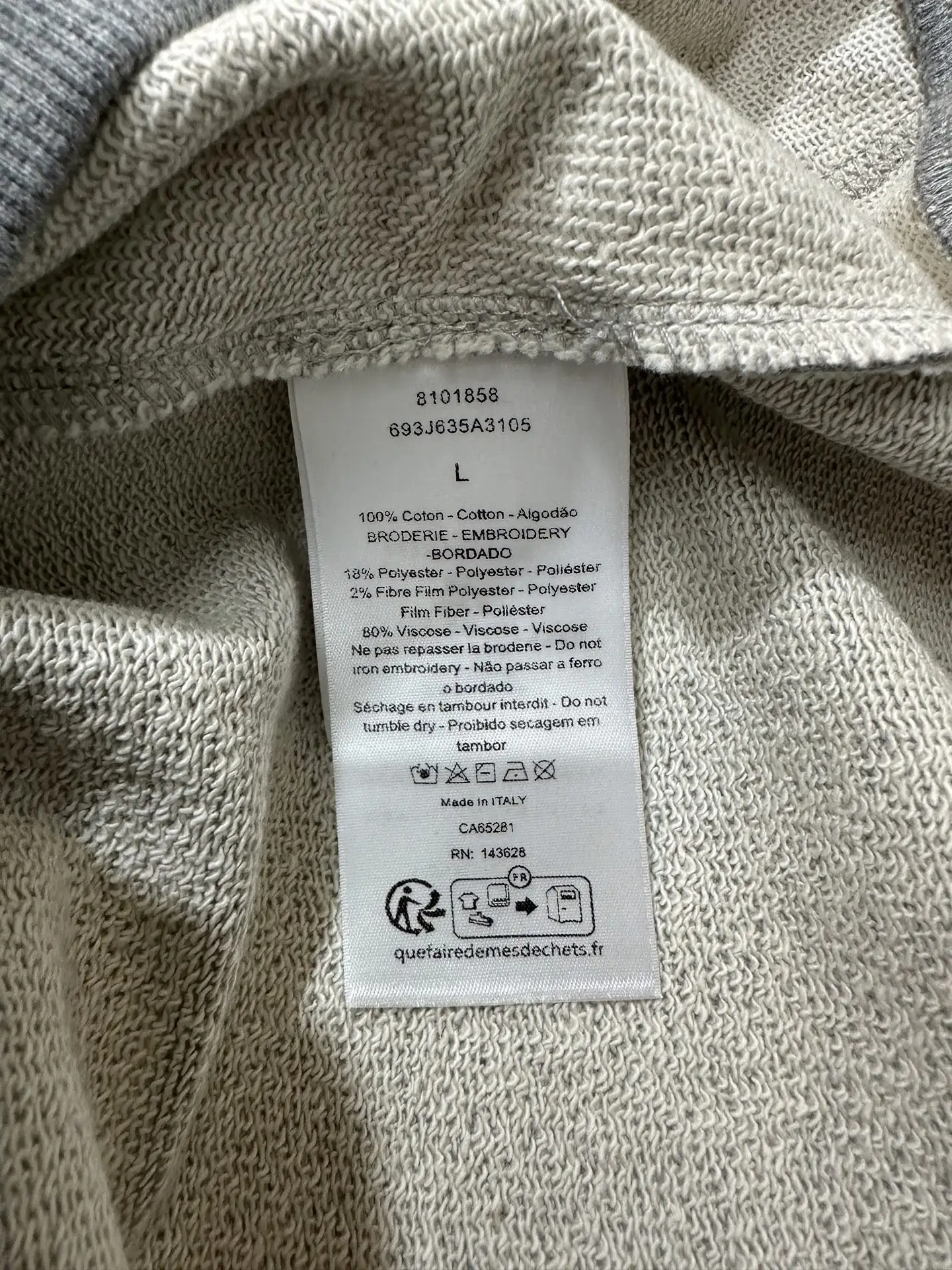 Embroidered Crest Logo Cotton Hoodie D29018906 — view 9
