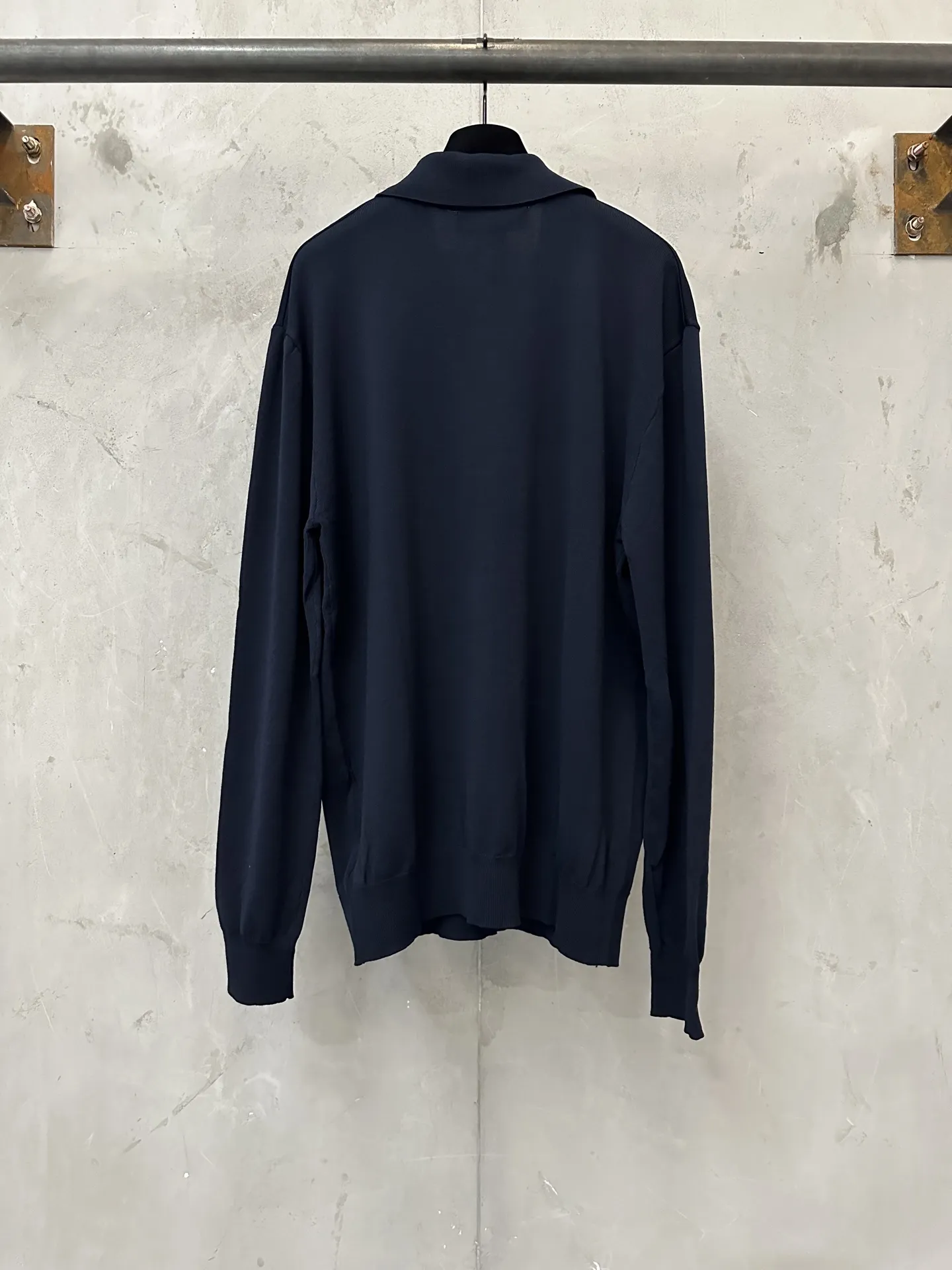 Silk and Wool Blend Long-Sleeve Polo Shirt D29018905 — view 2
