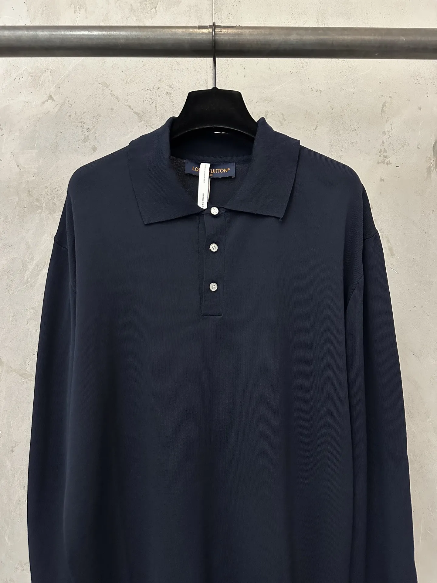 Silk and Wool Blend Long-Sleeve Polo Shirt D29018905 — view 3