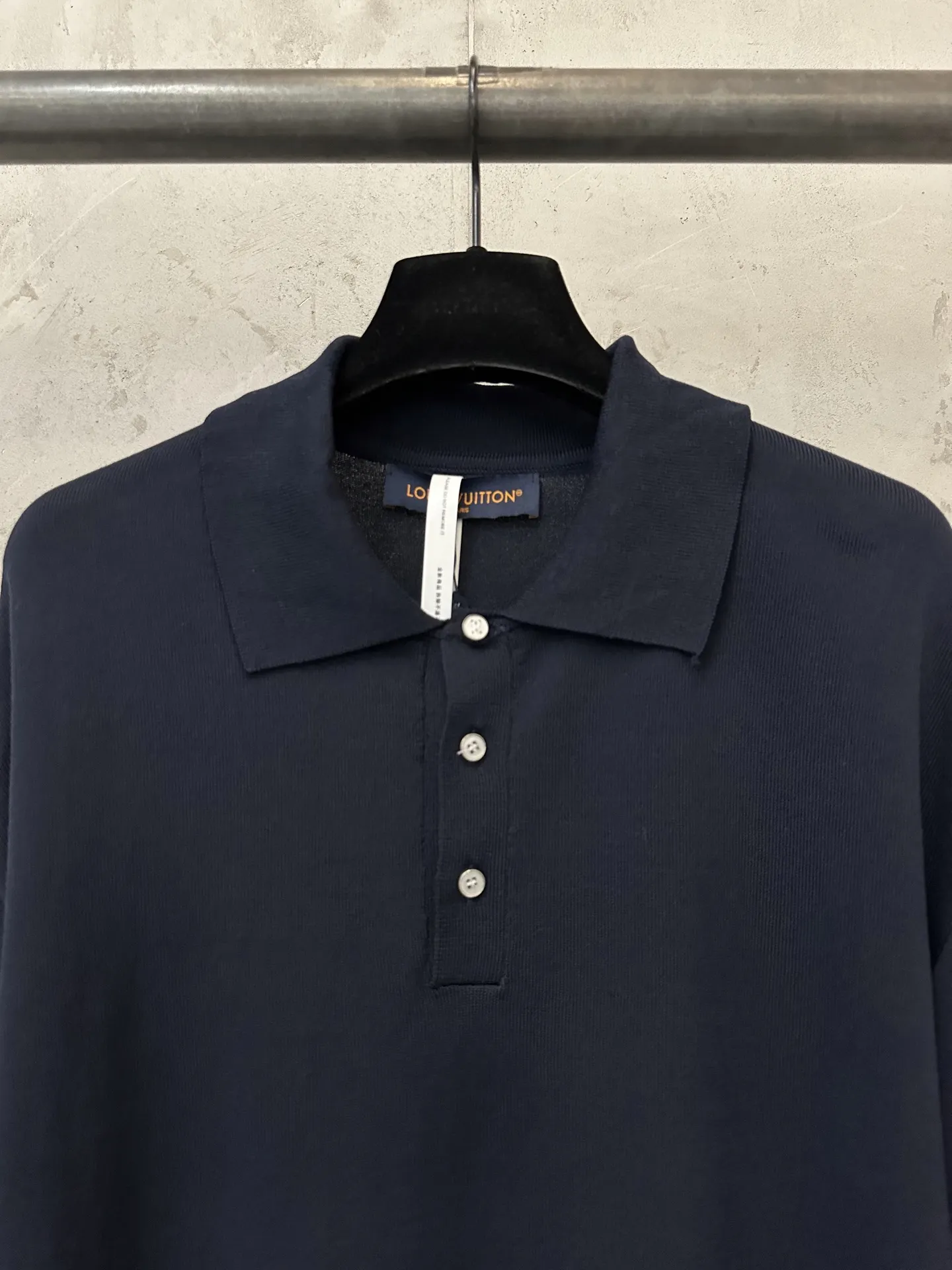 Silk and Wool Blend Long-Sleeve Polo Shirt D29018905 — view 5