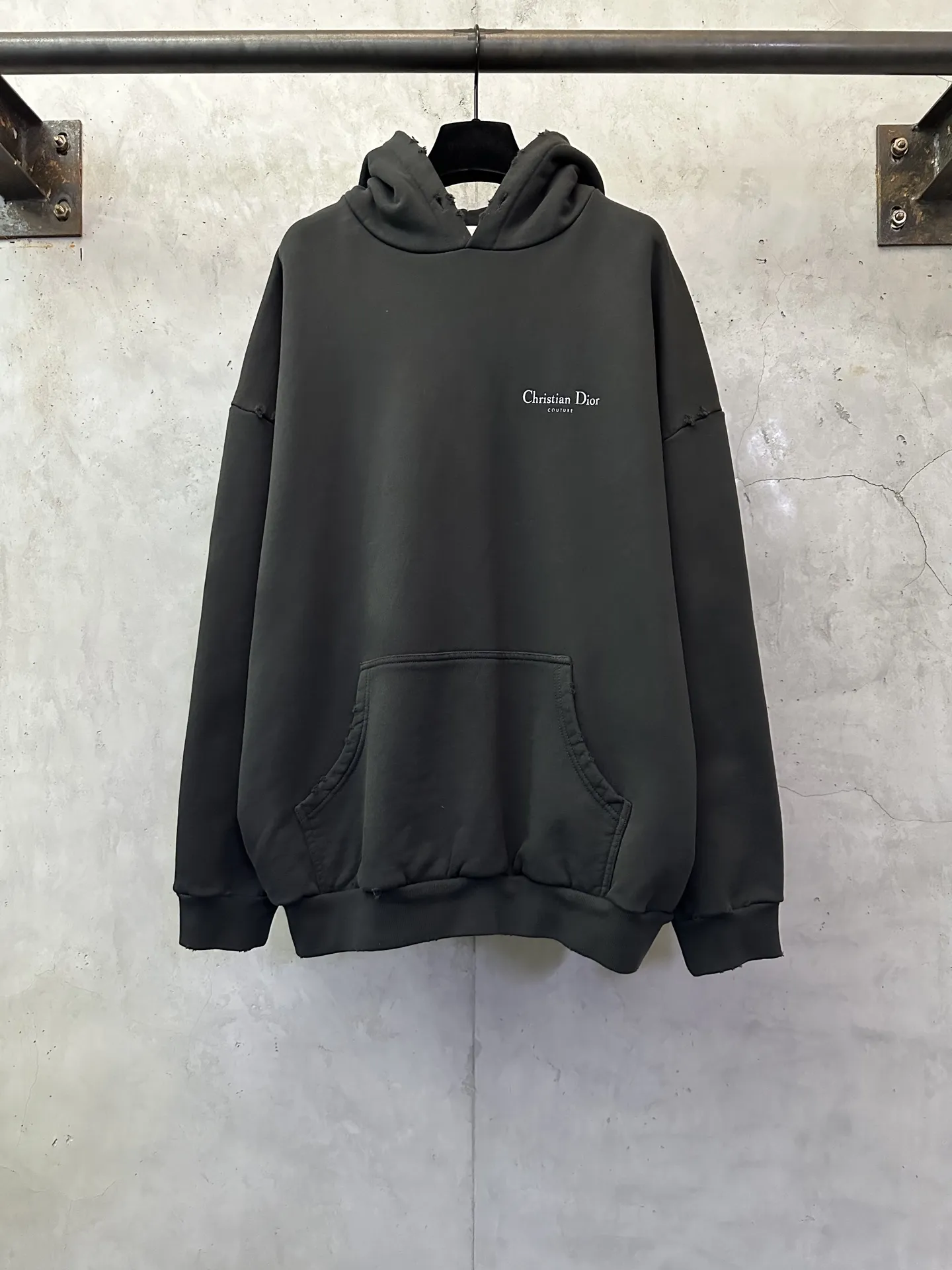Distressed Logo-Print Cotton-Jersey Hoodie D29020536