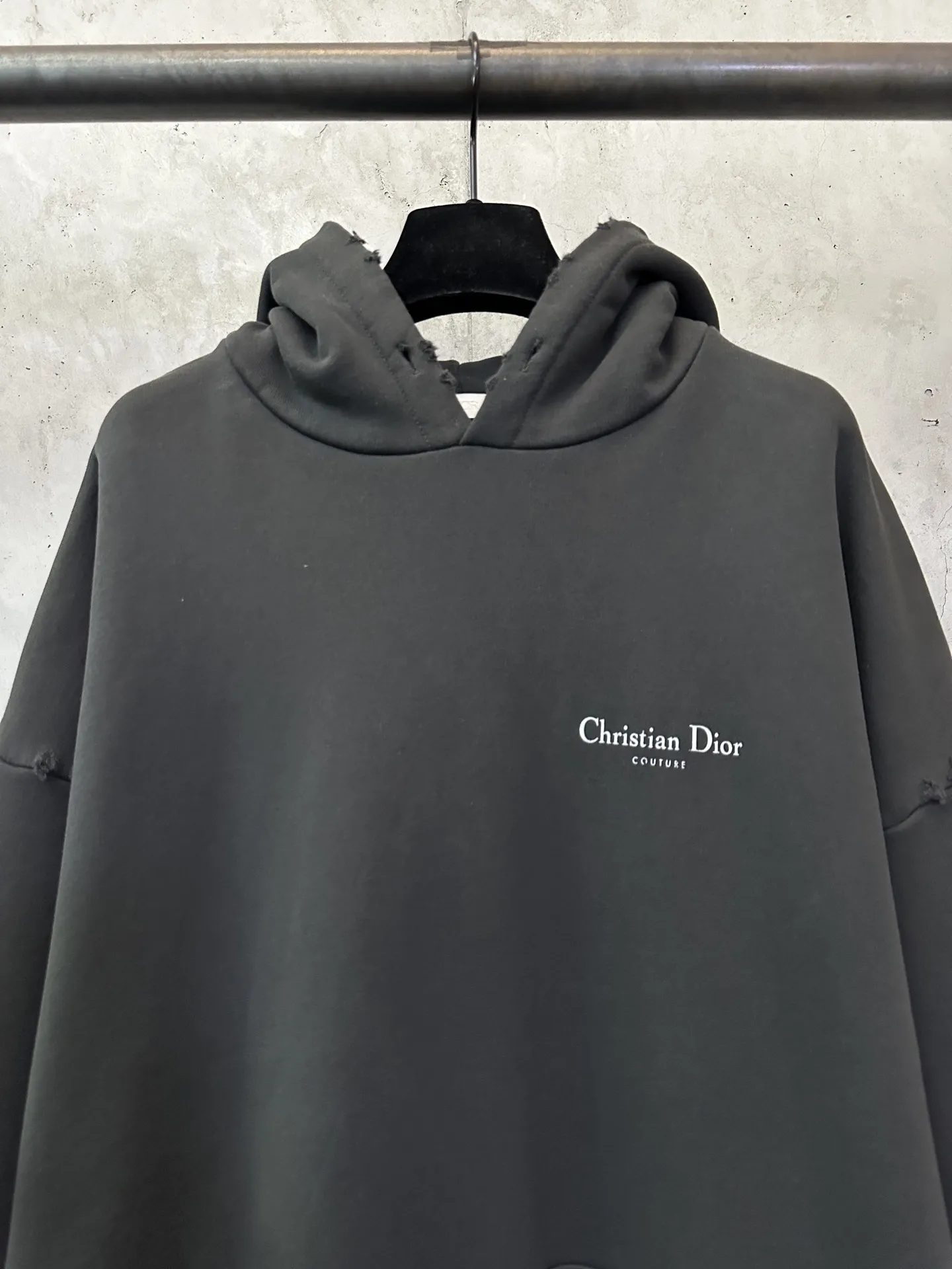 Distressed Logo-Print Cotton-Jersey Hoodie D29020536 — view 3