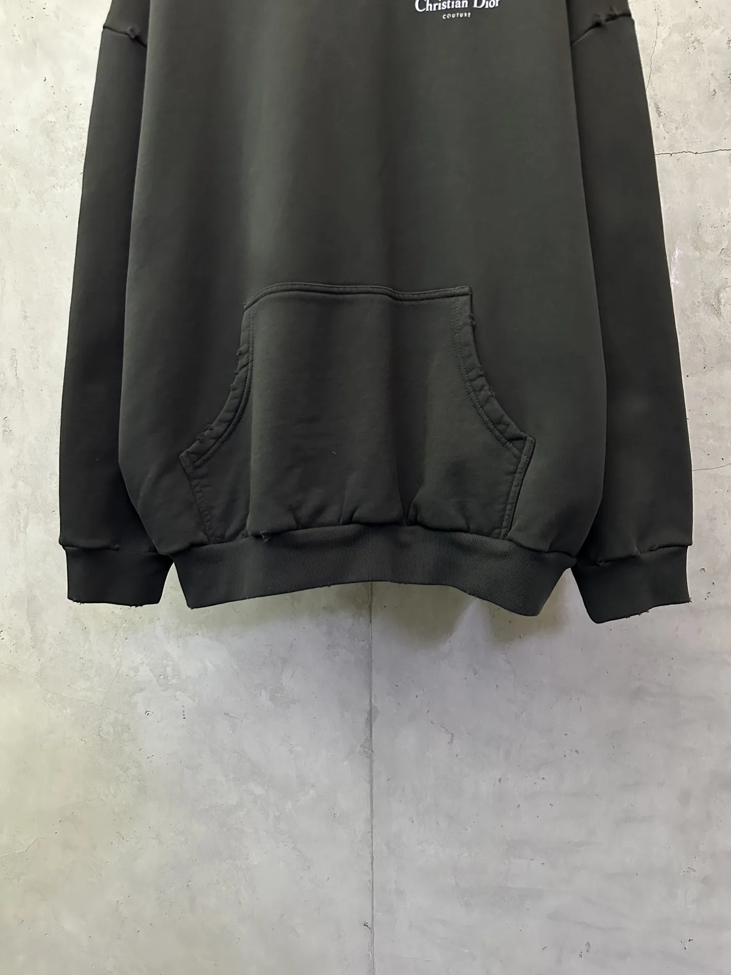 Distressed Logo-Print Cotton-Jersey Hoodie D29020536 — view 4