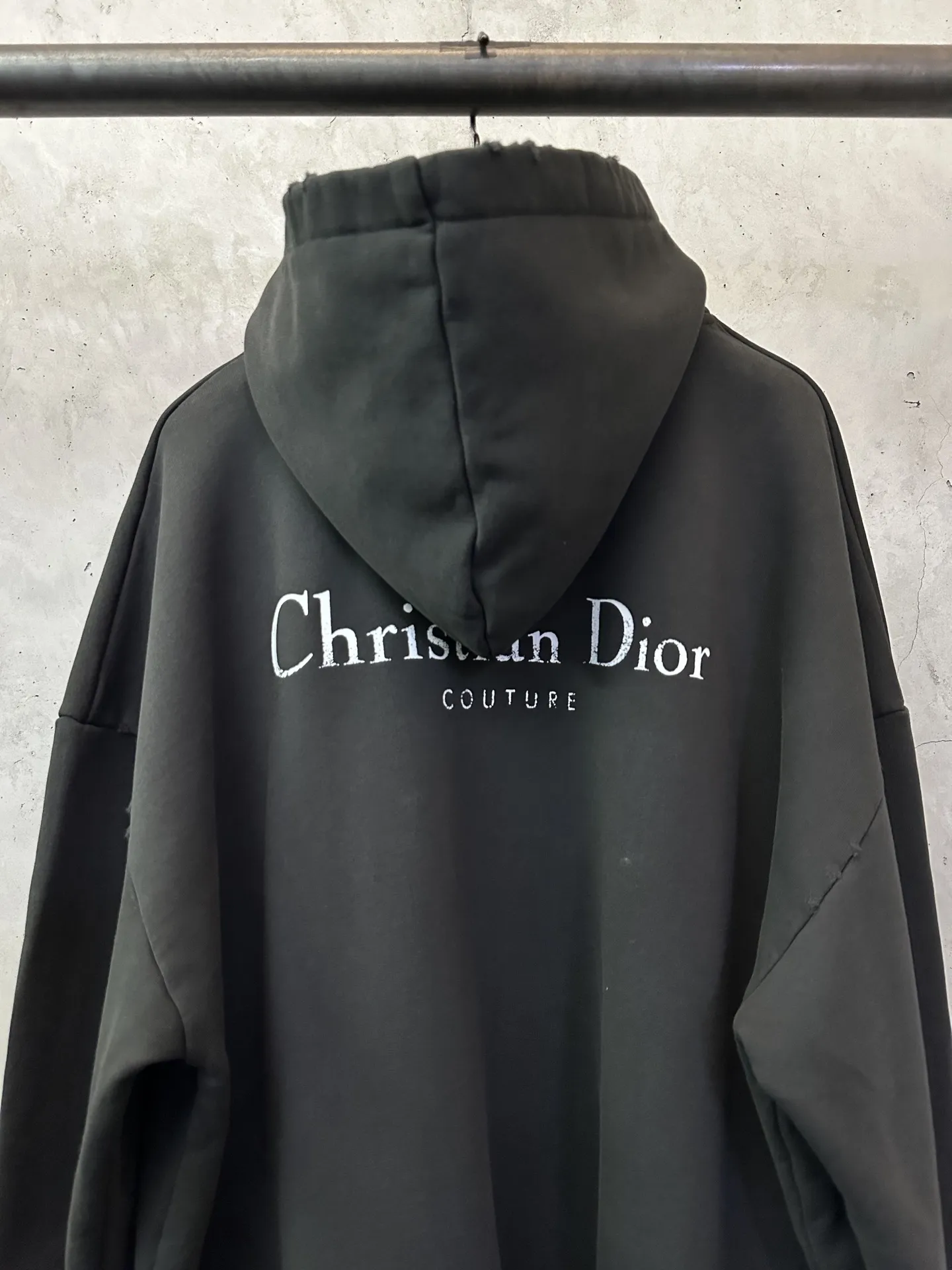 Distressed Logo-Print Cotton-Jersey Hoodie D29020536 — view 5