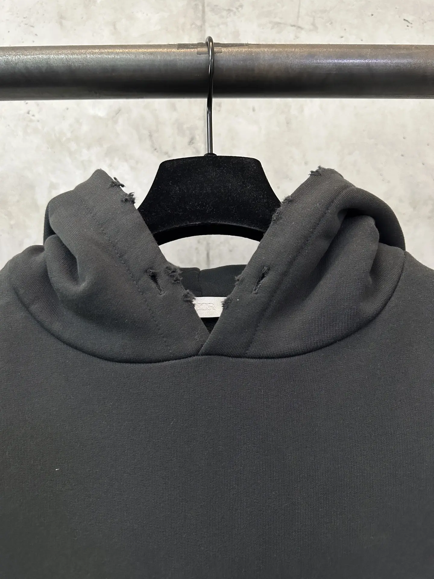 Distressed Logo-Print Cotton-Jersey Hoodie D29020536 — view 7