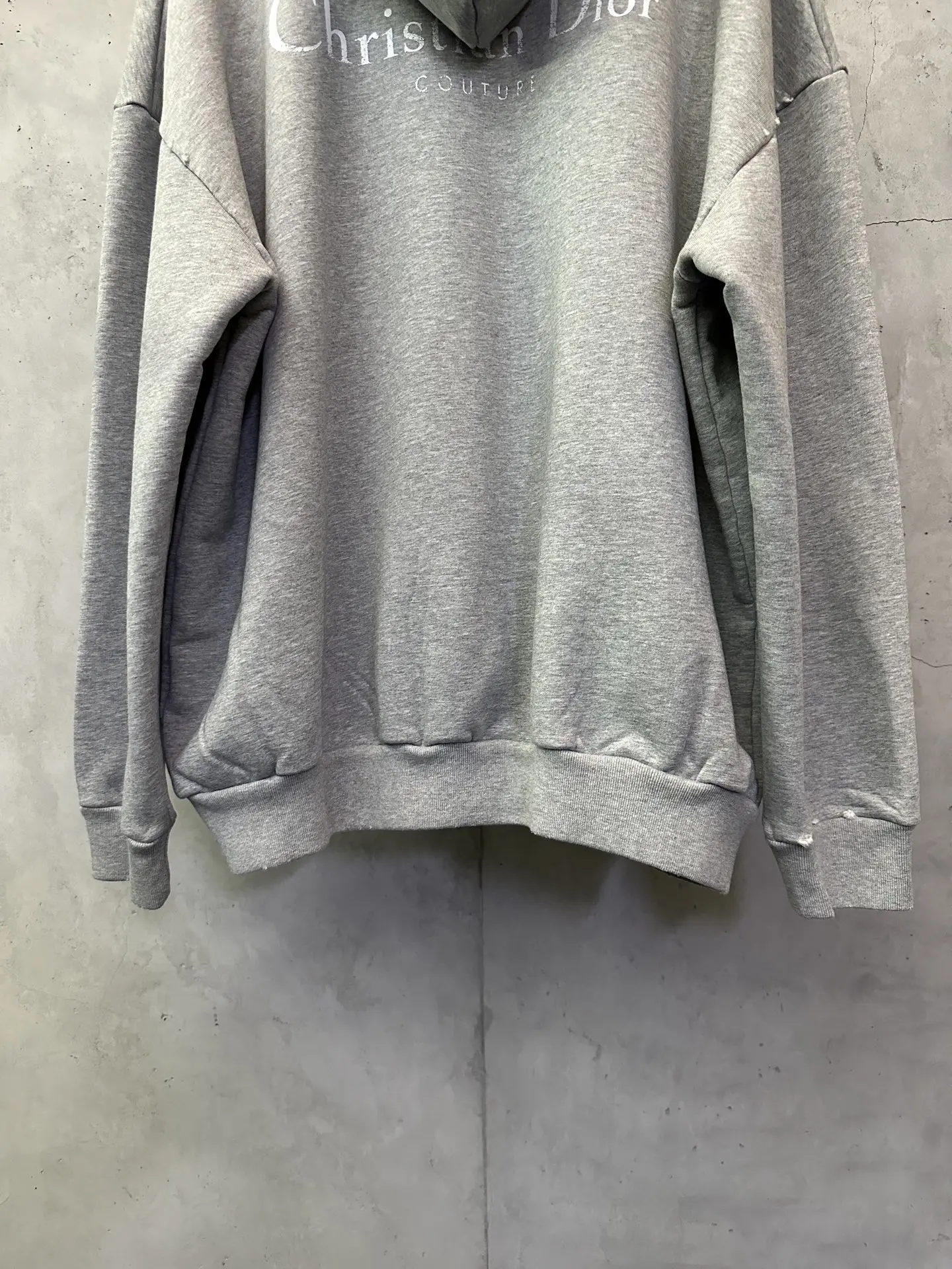 Logo Print Distressed Cotton-Jersey Hoodie D29020537 — view 6