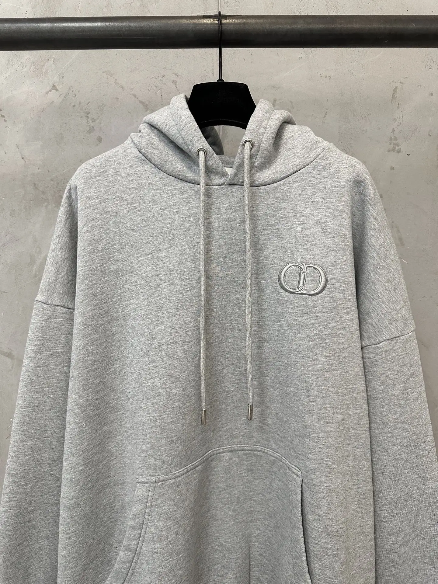 CD Icon Embroidered Cotton-Jersey Hoodie D29018835 — view 3