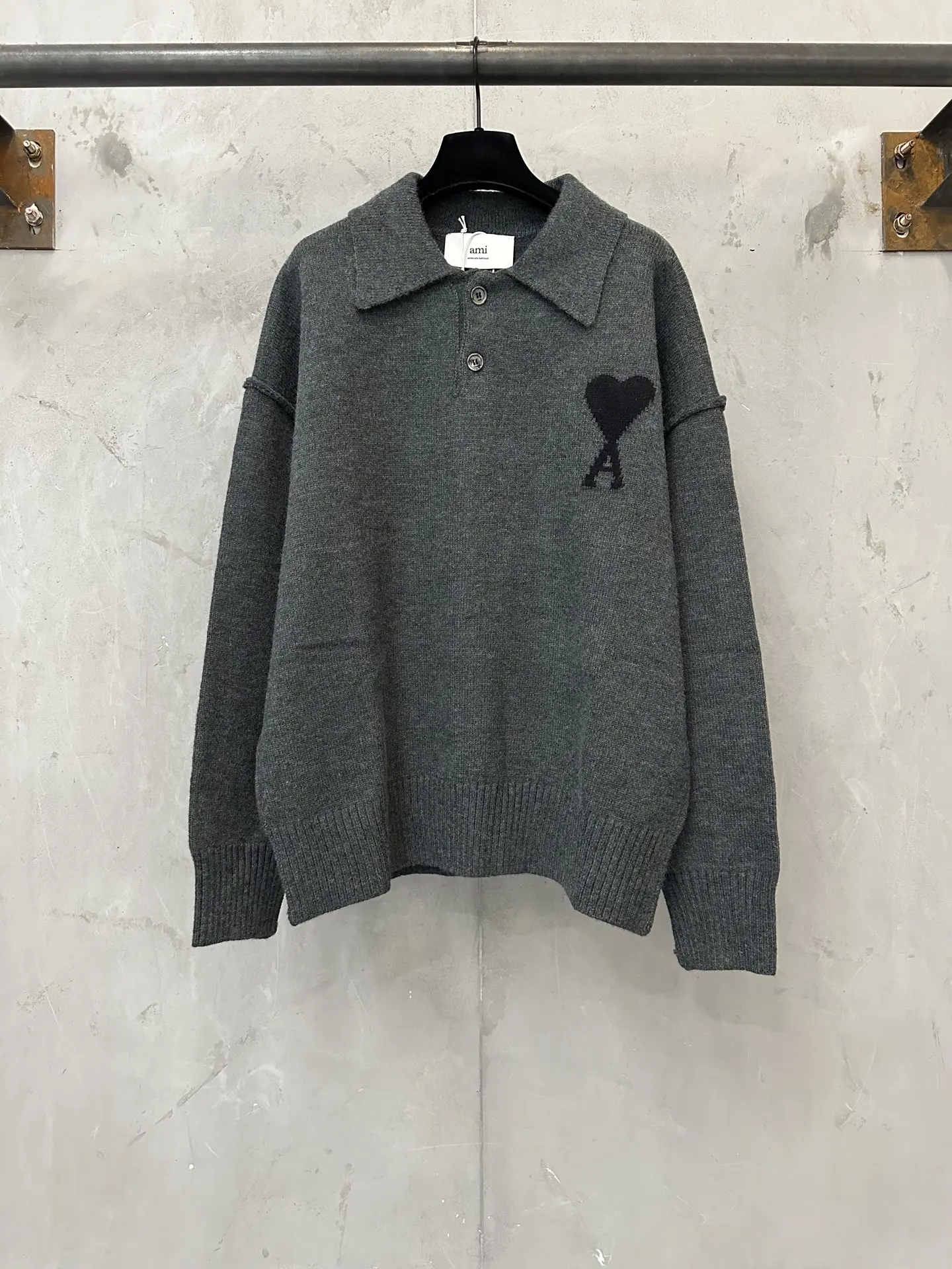 Ami de Coeur Alpaca-Blend Knit Polo Sweater D30023098