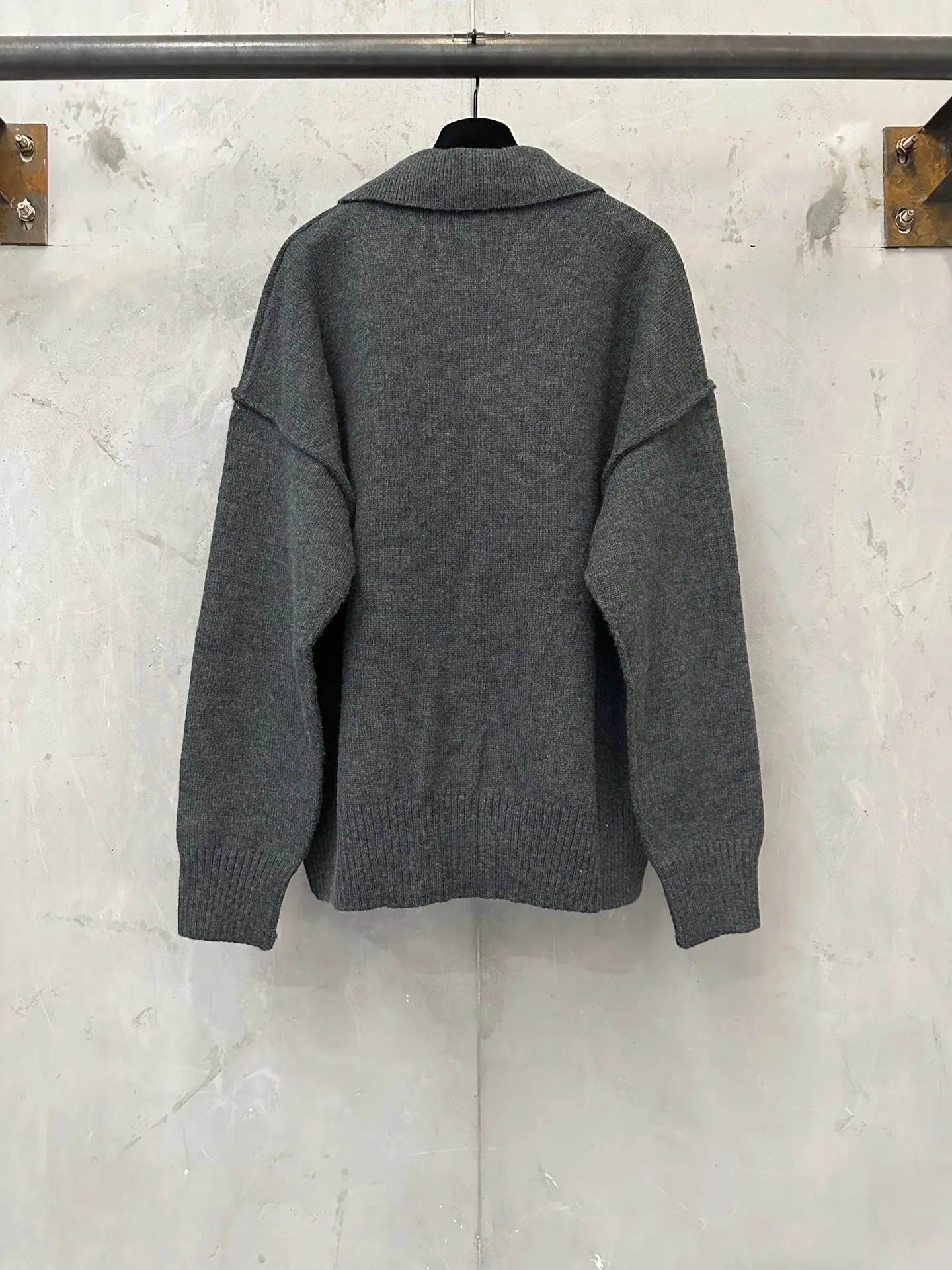 Ami de Coeur Alpaca-Blend Knit Polo Sweater D30023098 — view 2