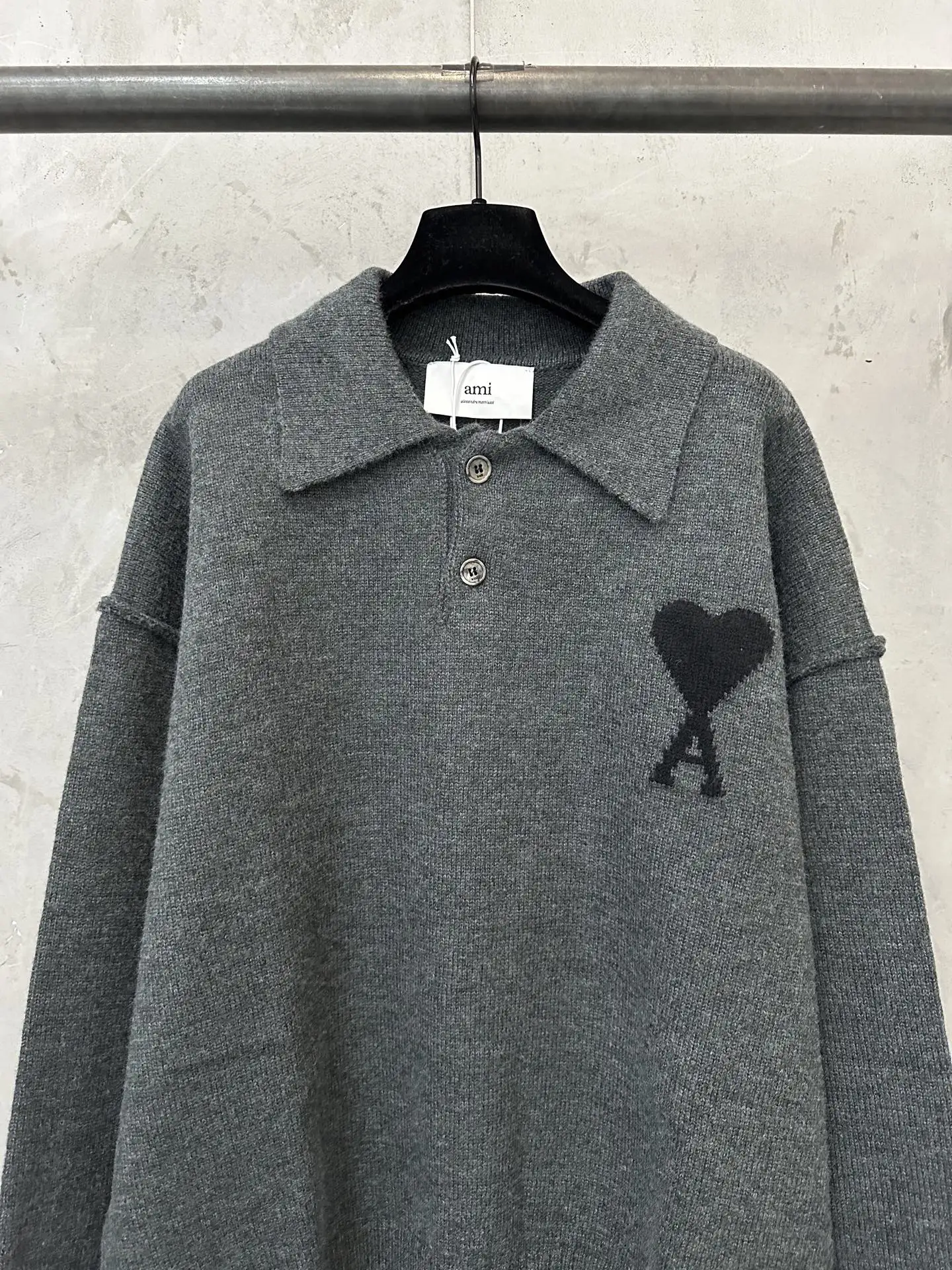 Ami de Coeur Alpaca-Blend Knit Polo Sweater D30023098 — view 3