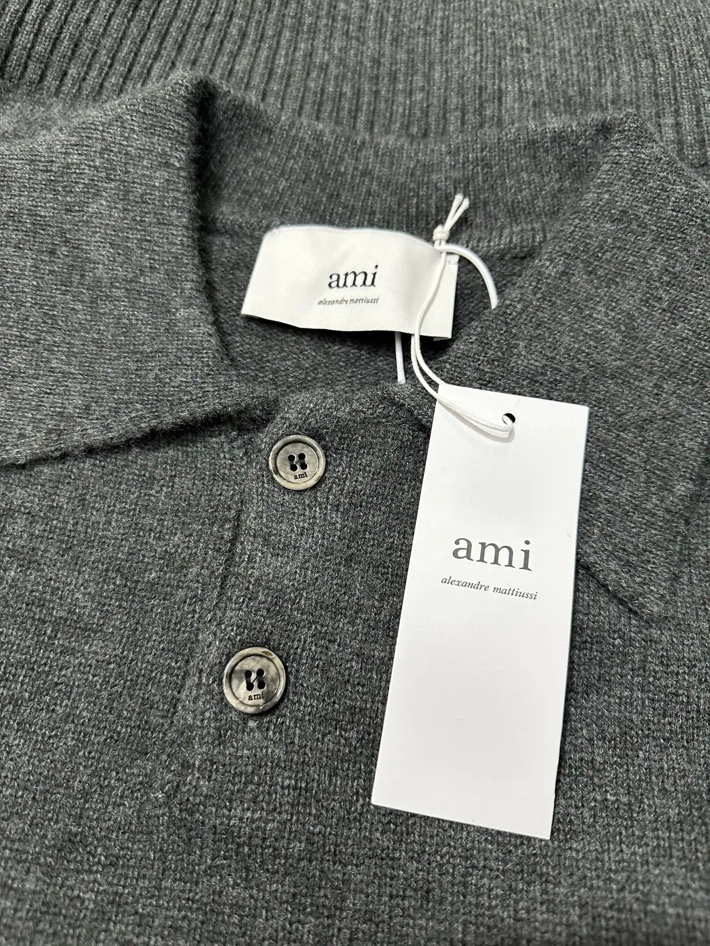 Ami de Coeur Alpaca-Blend Knit Polo Sweater D30023098 — view 6