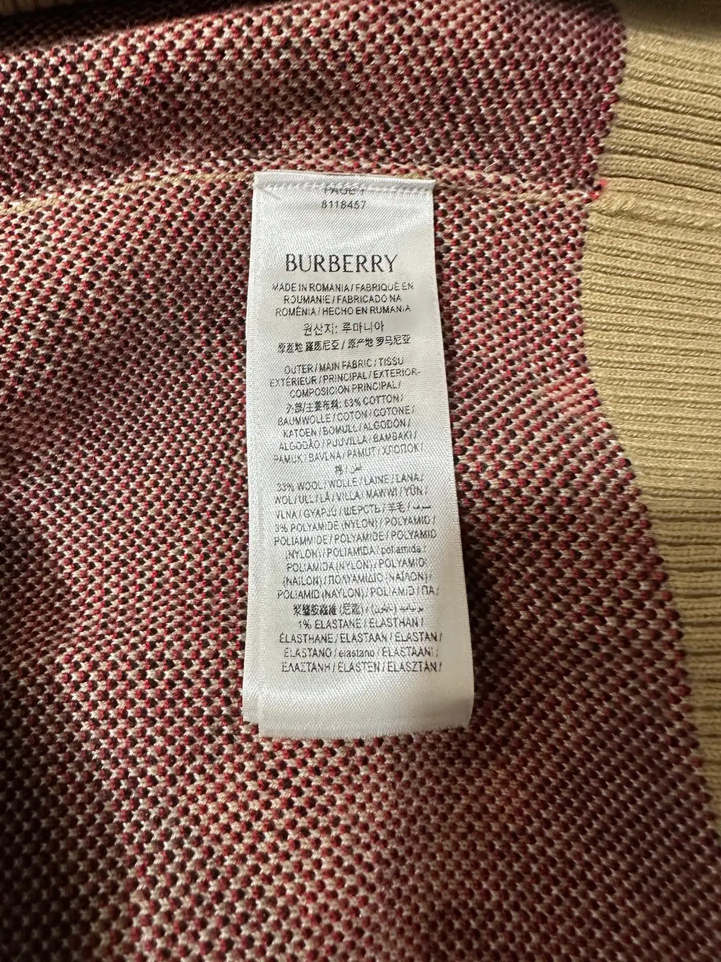 Check Jacquard Wool-Blend Sweater D30023115 — view 9