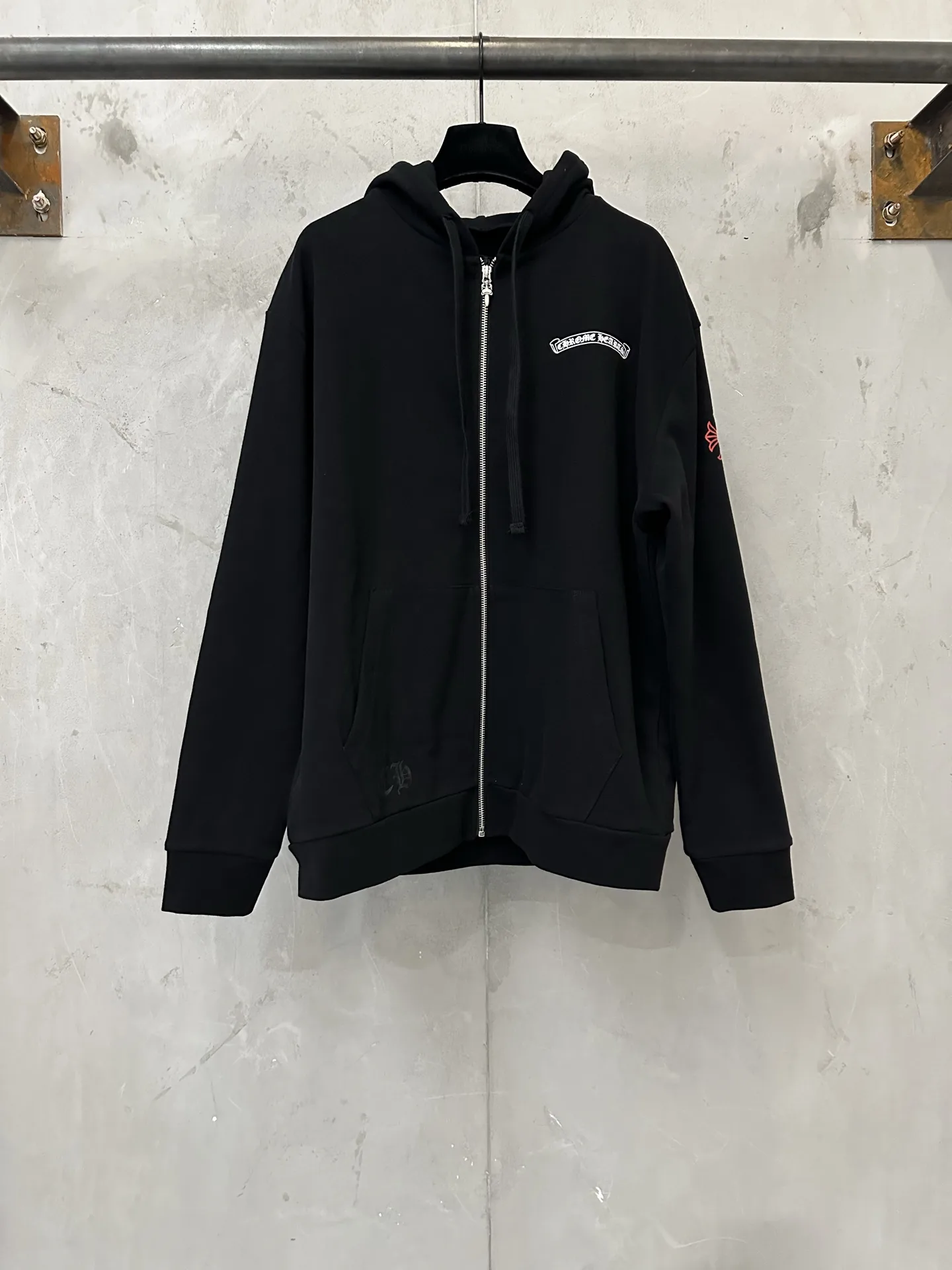 Logo-Print Zip-Up Cotton Hoodie D30023137