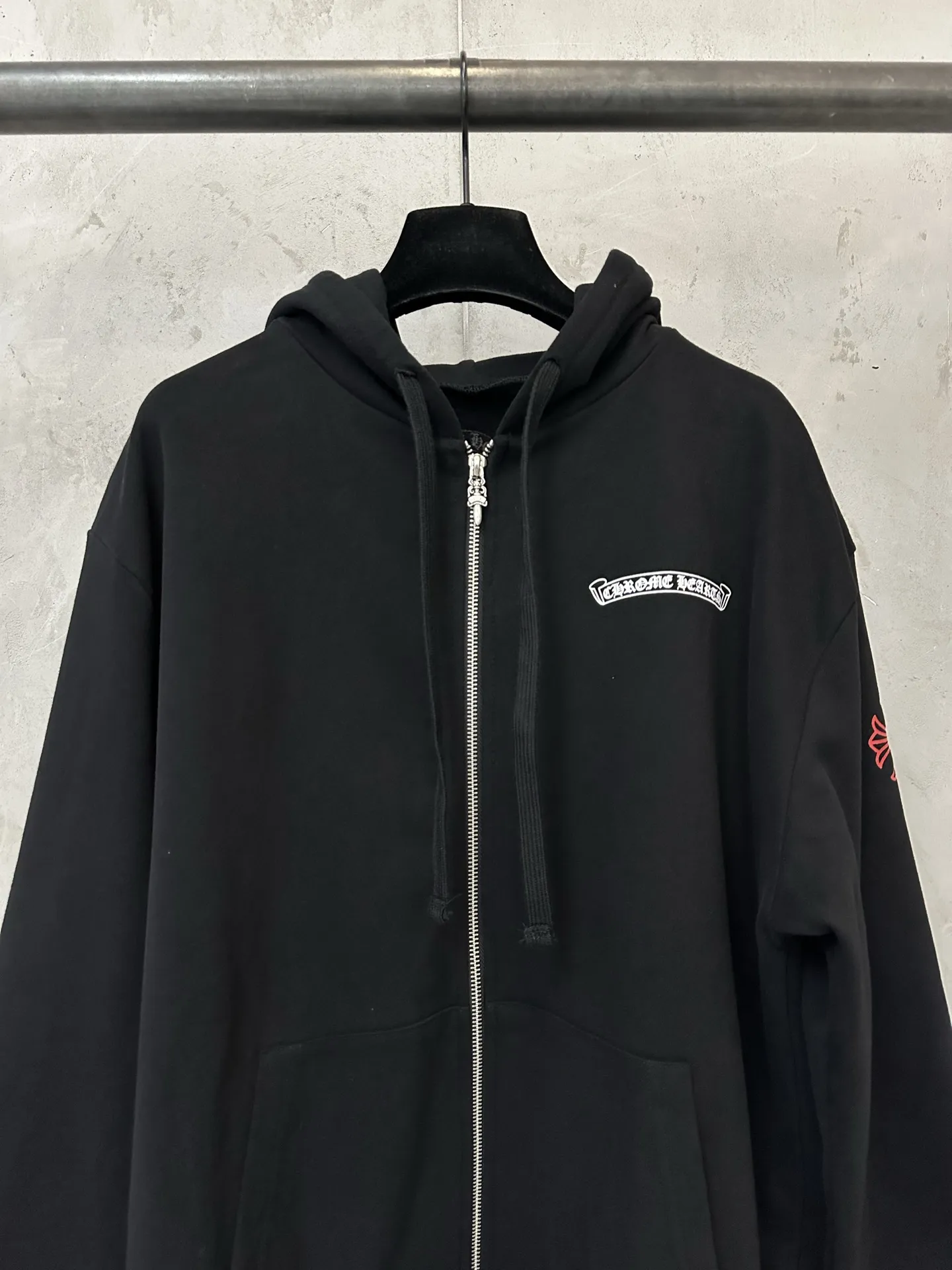 Logo-Print Zip-Up Cotton Hoodie D30023137 — view 3