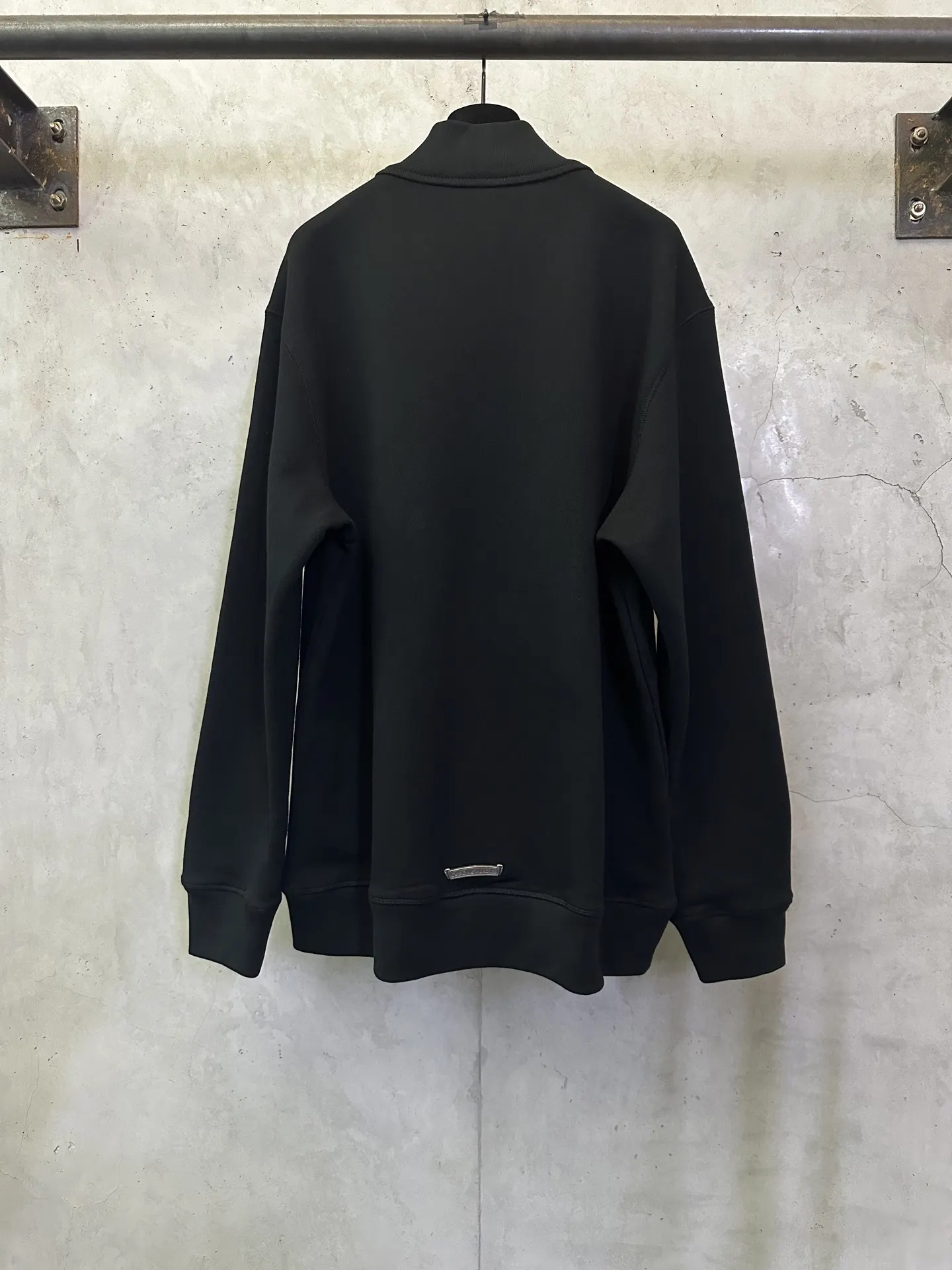 Chrome Hearts Leather Cross Patch Half-Zip Sweatshirt D30023748 — view 2