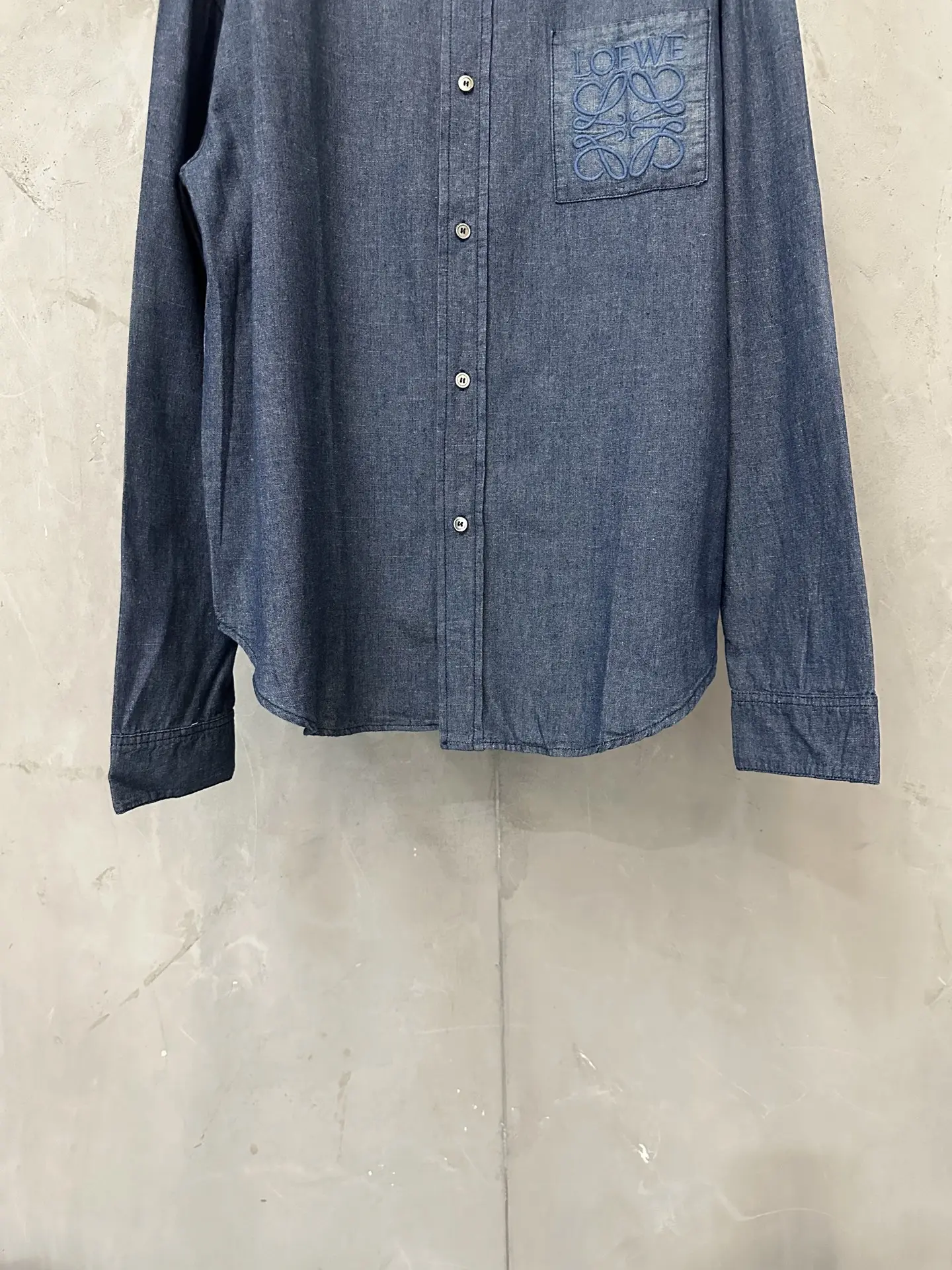 Anagram Embroidered Slub Cotton Denim Shirt D30020477 — view 4