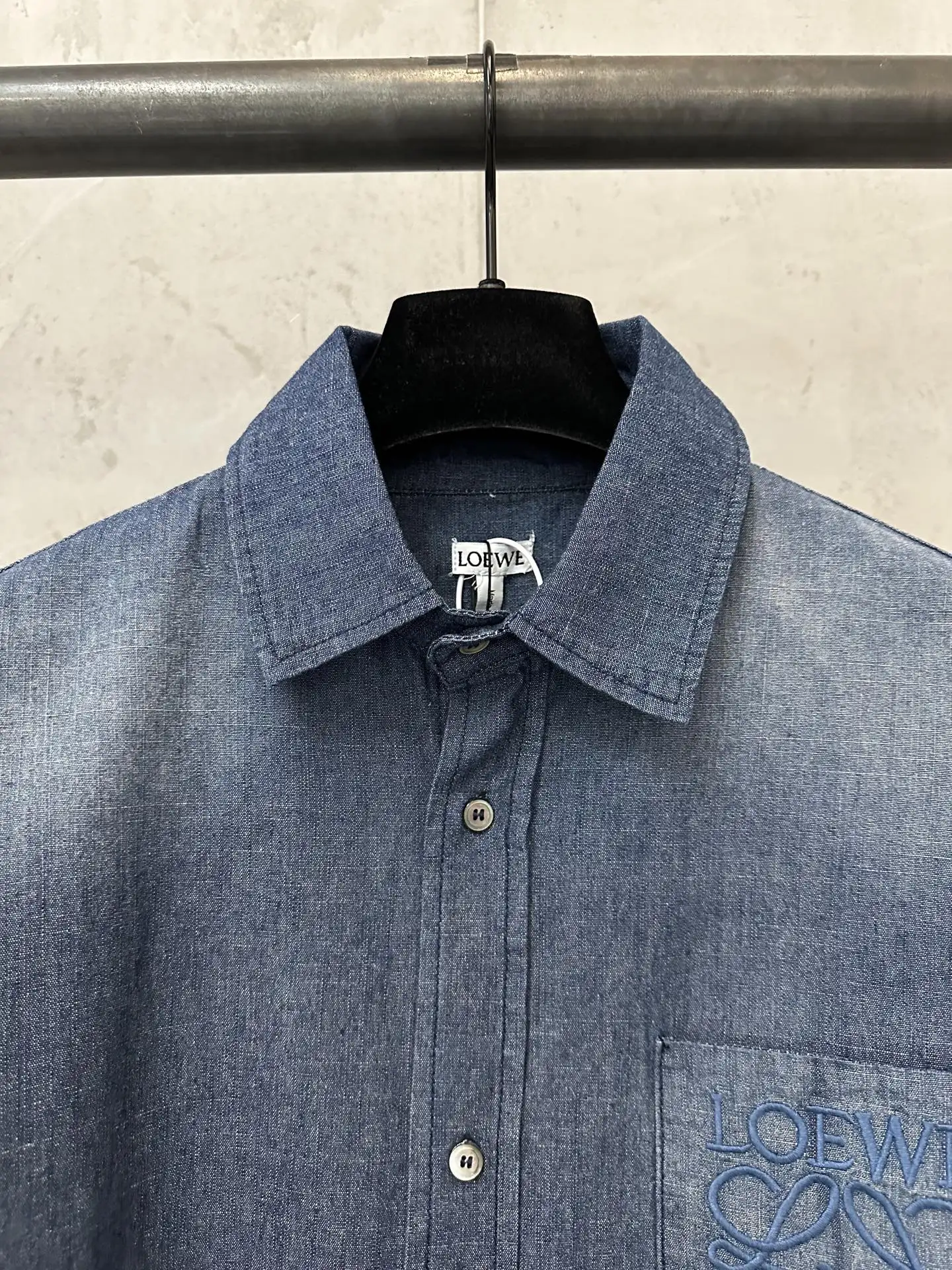 Anagram Embroidered Slub Cotton Denim Shirt D30020477 — view 5