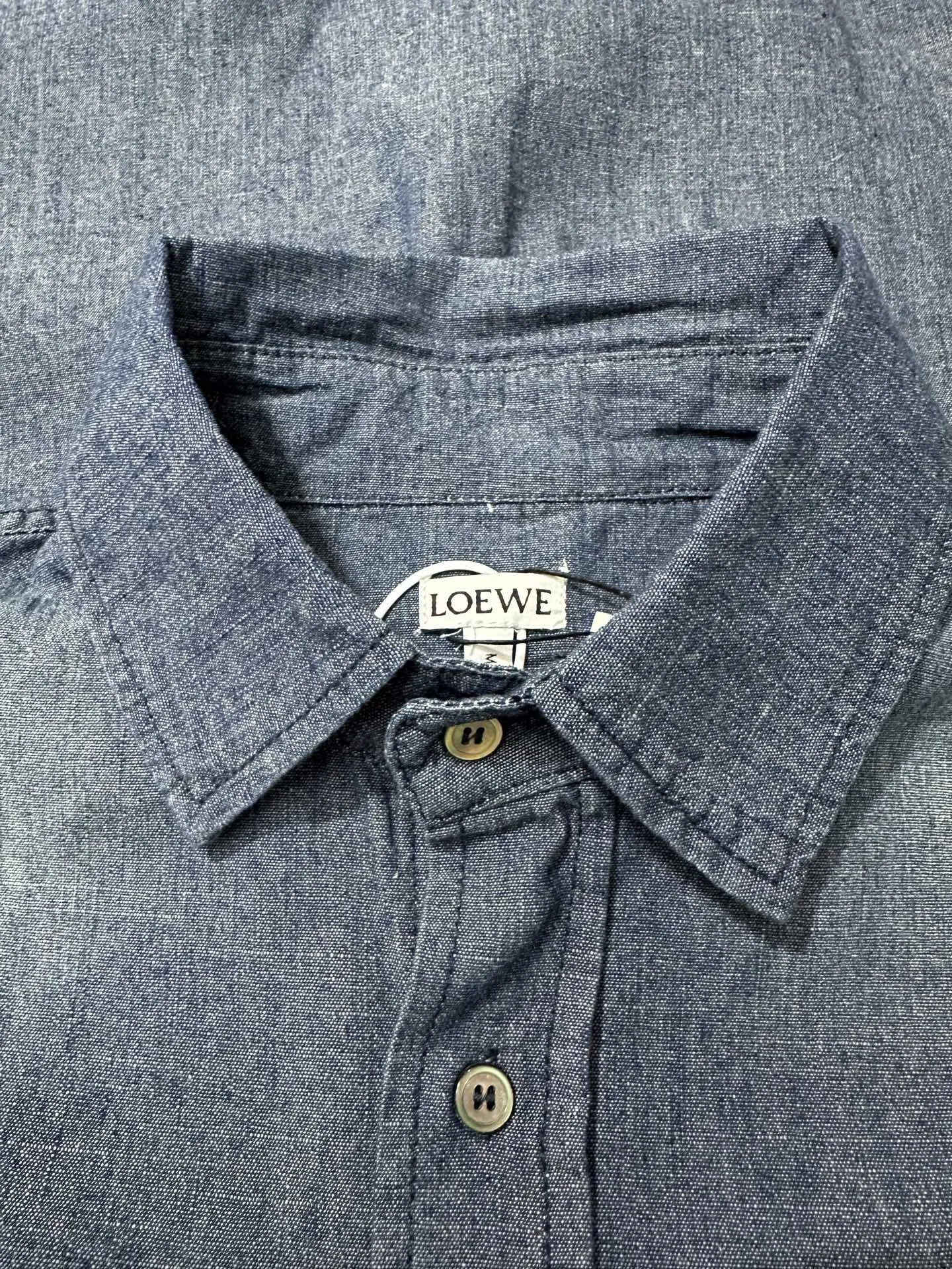 Anagram Embroidered Slub Cotton Denim Shirt D30020477 — view 6