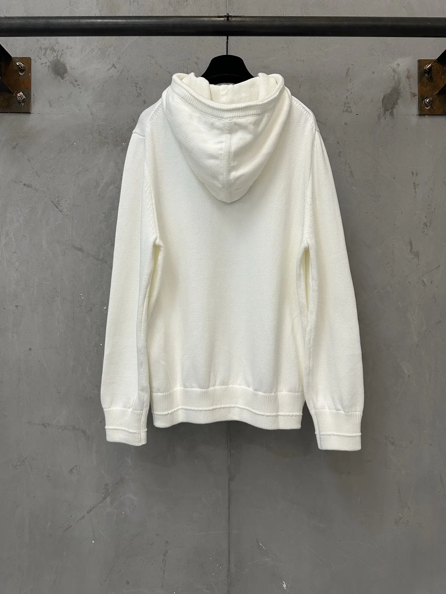 Logo-Embroidered Cotton Knit Hoodie D30023733 — view 2