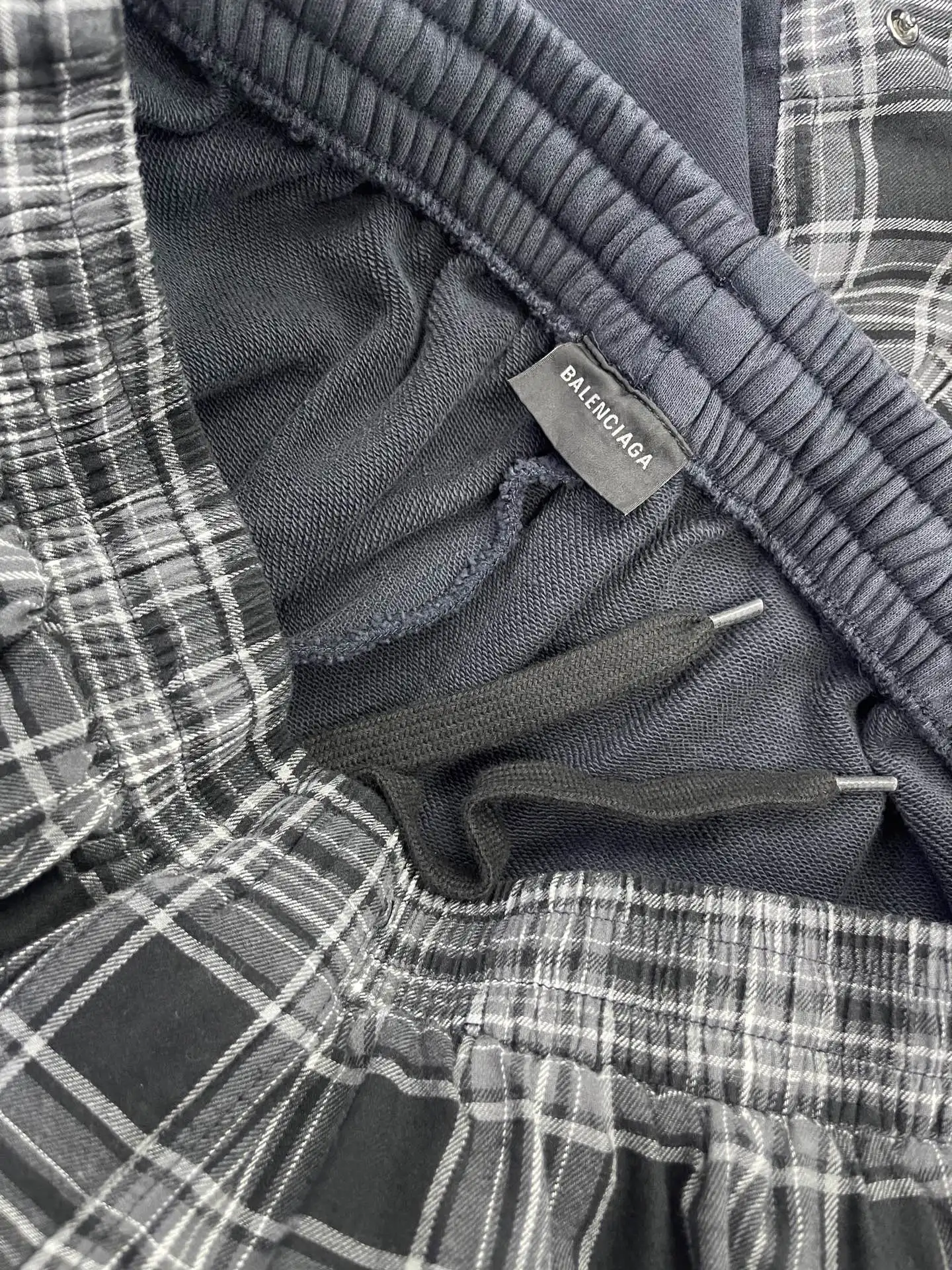 Plaid Paneled Wide-Leg Trousers D31011924 — view 7