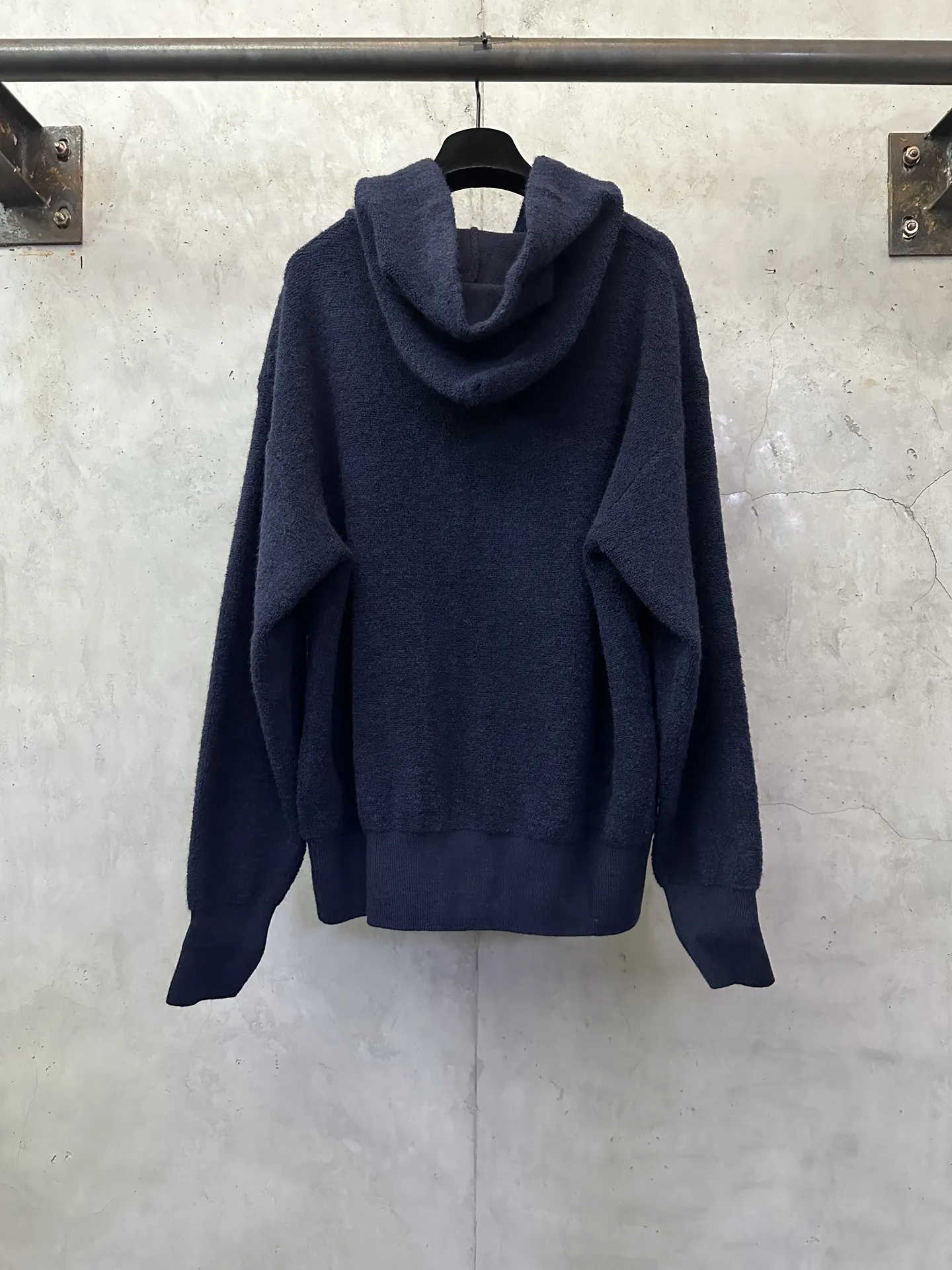 Anagram Embroidered Wool-Blend Zip-Up Hoodie D31023140 — view 2