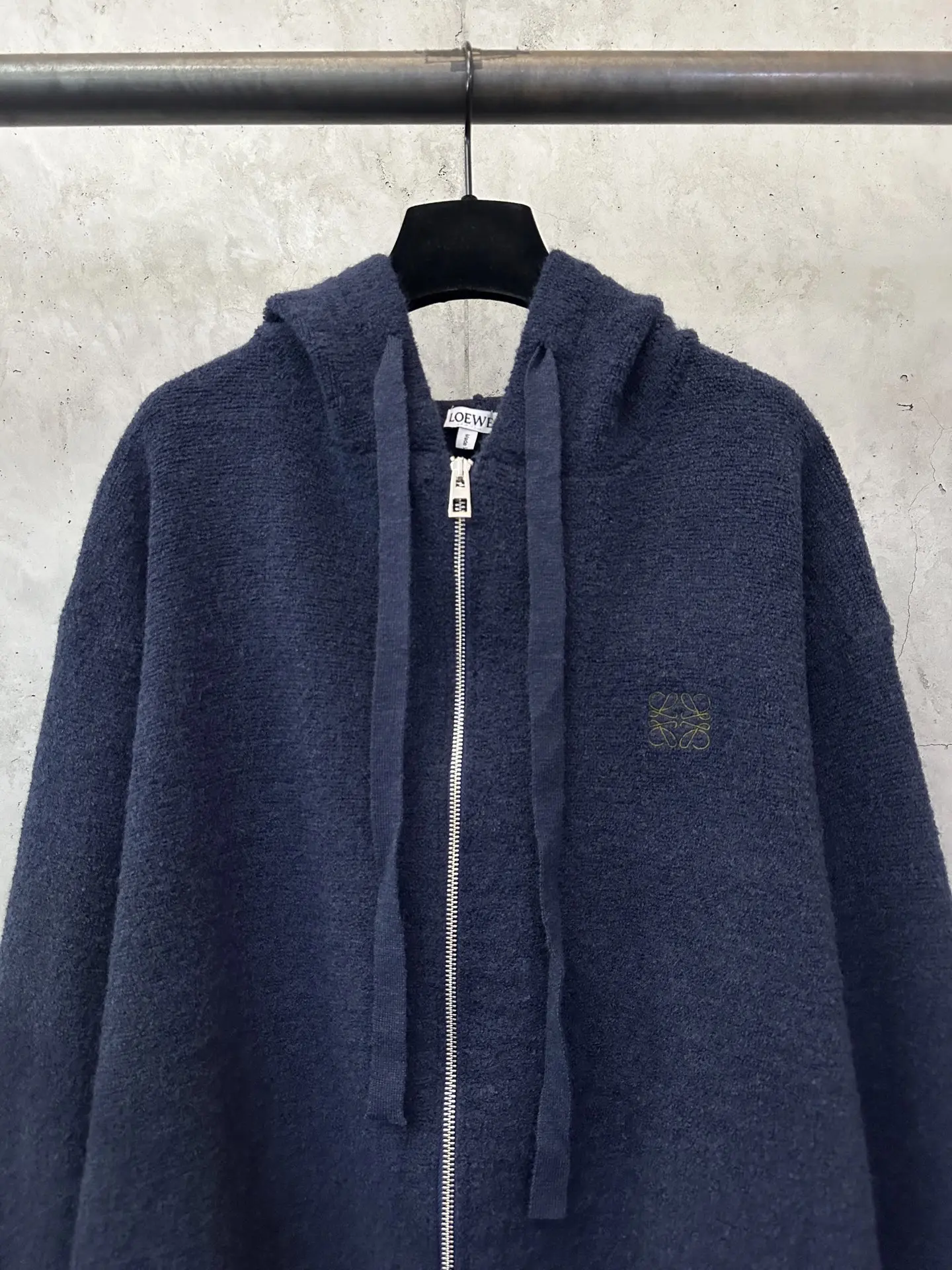 Anagram Embroidered Wool-Blend Zip-Up Hoodie D31023140 — view 3