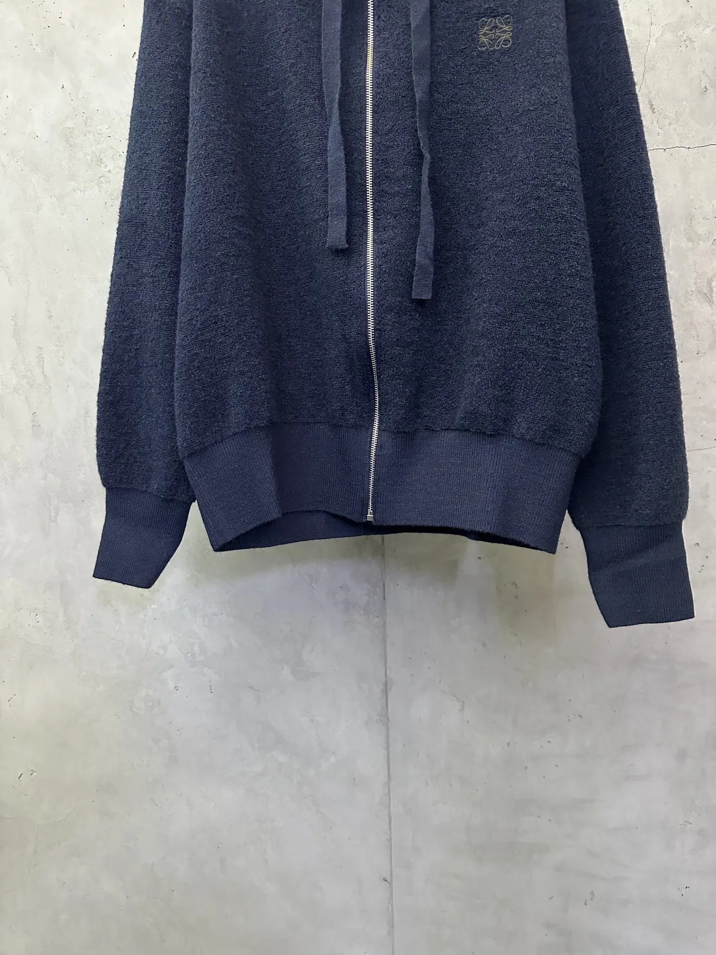 Anagram Embroidered Wool-Blend Zip-Up Hoodie D31023140 — view 4