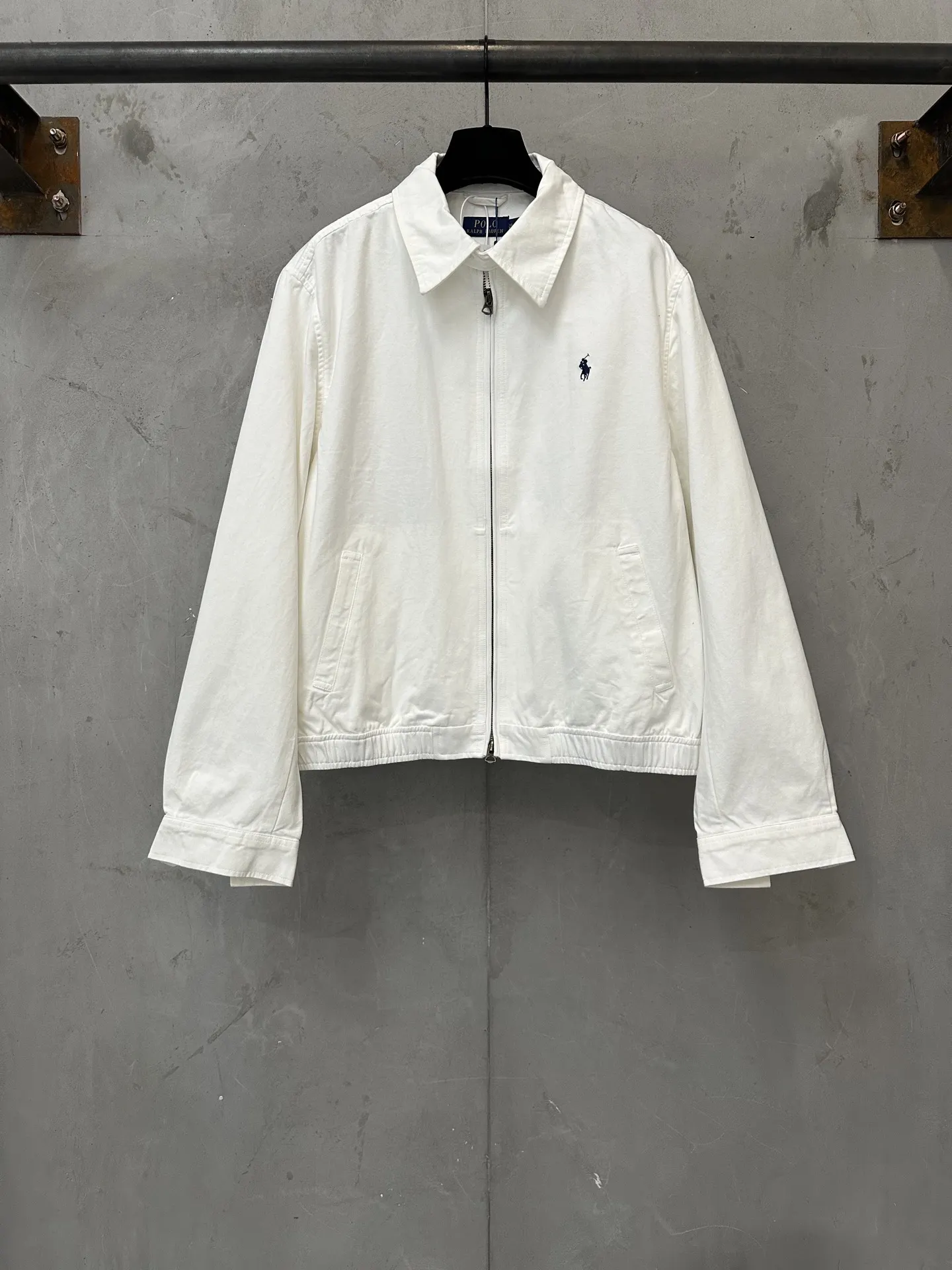 Embroidered Pony Cotton Harrington Jacket D31022211