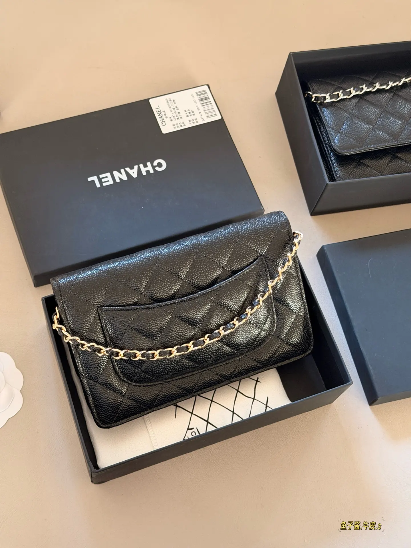 Quilted Caviar Leather Wallet on Chain D31018161 — view 5