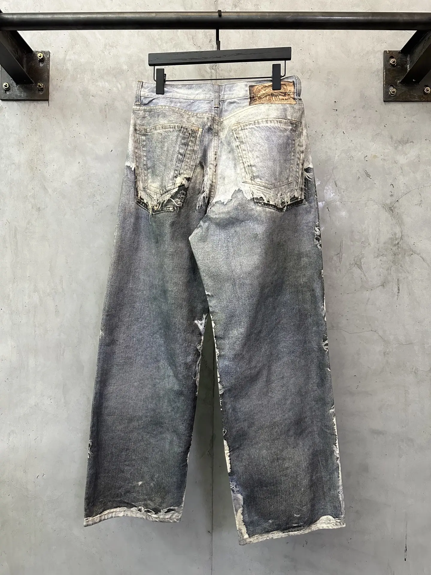 3D-Print Distressed Wide-Leg Jeans D32012377 — view 2
