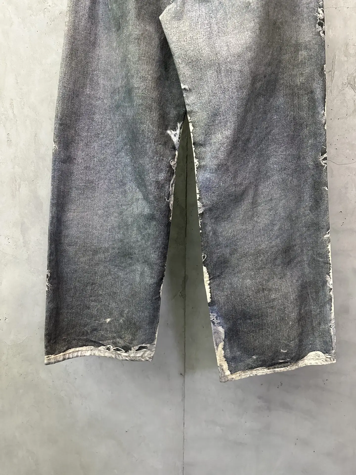 3D-Print Distressed Wide-Leg Jeans D32012377 — view 6