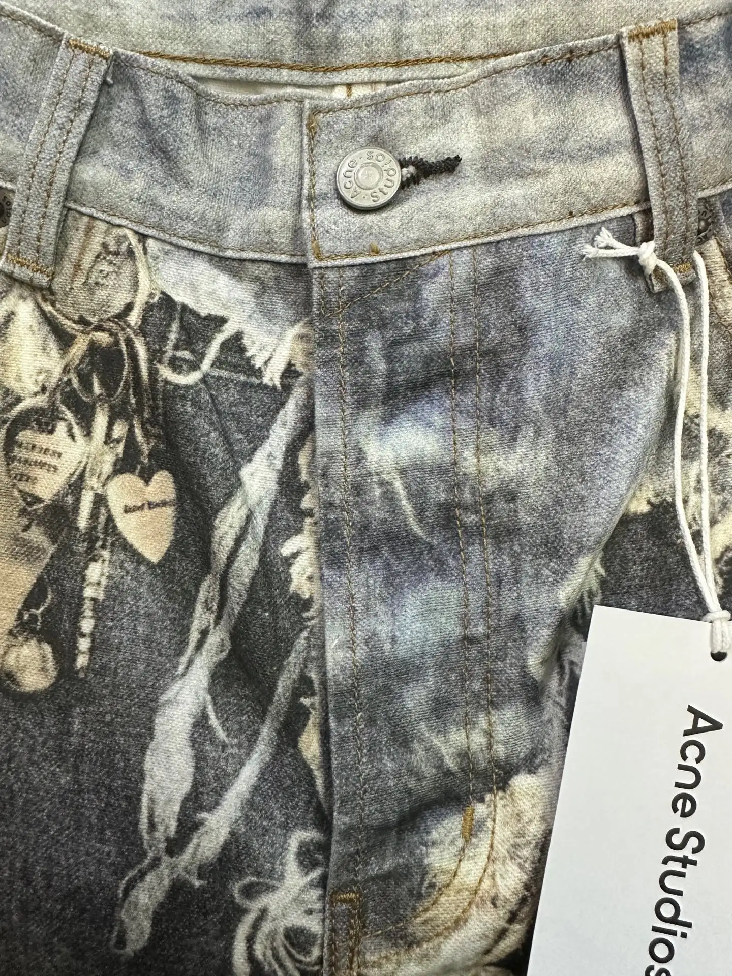 3D-Print Distressed Wide-Leg Jeans D32012377 — view 7