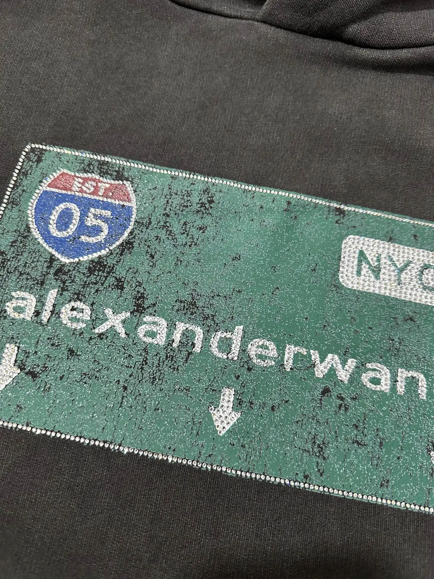 Alexander Wang Rhinestone Graphic Washed Hoodie D32018825 — view 7