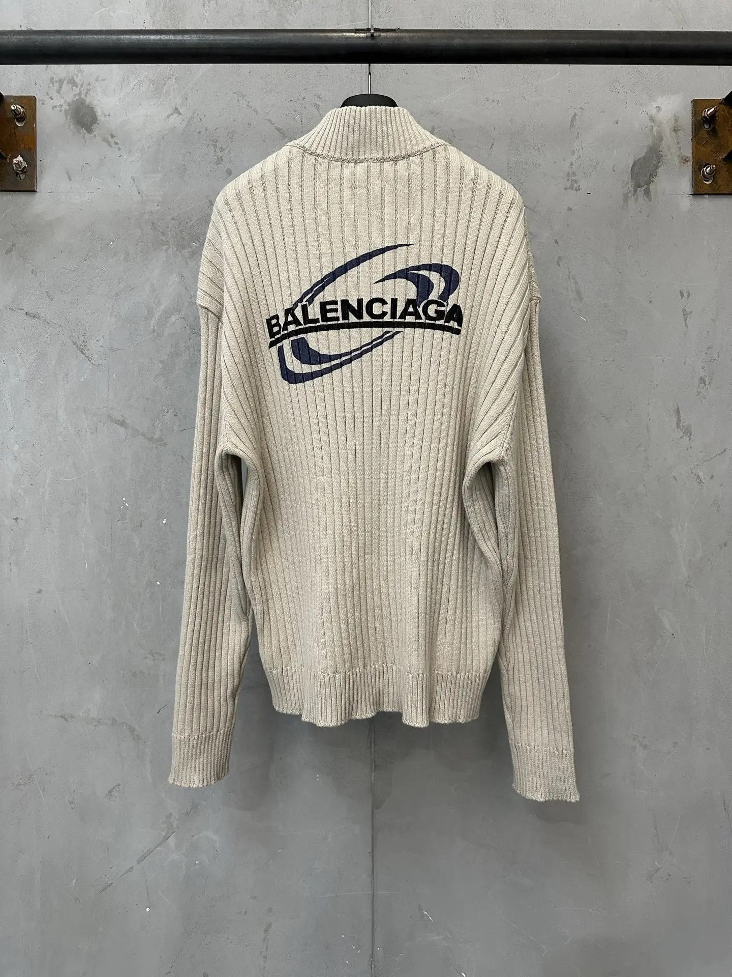 Half-Zip Ribbed Cotton Knit Sweater D32018843 — view 2