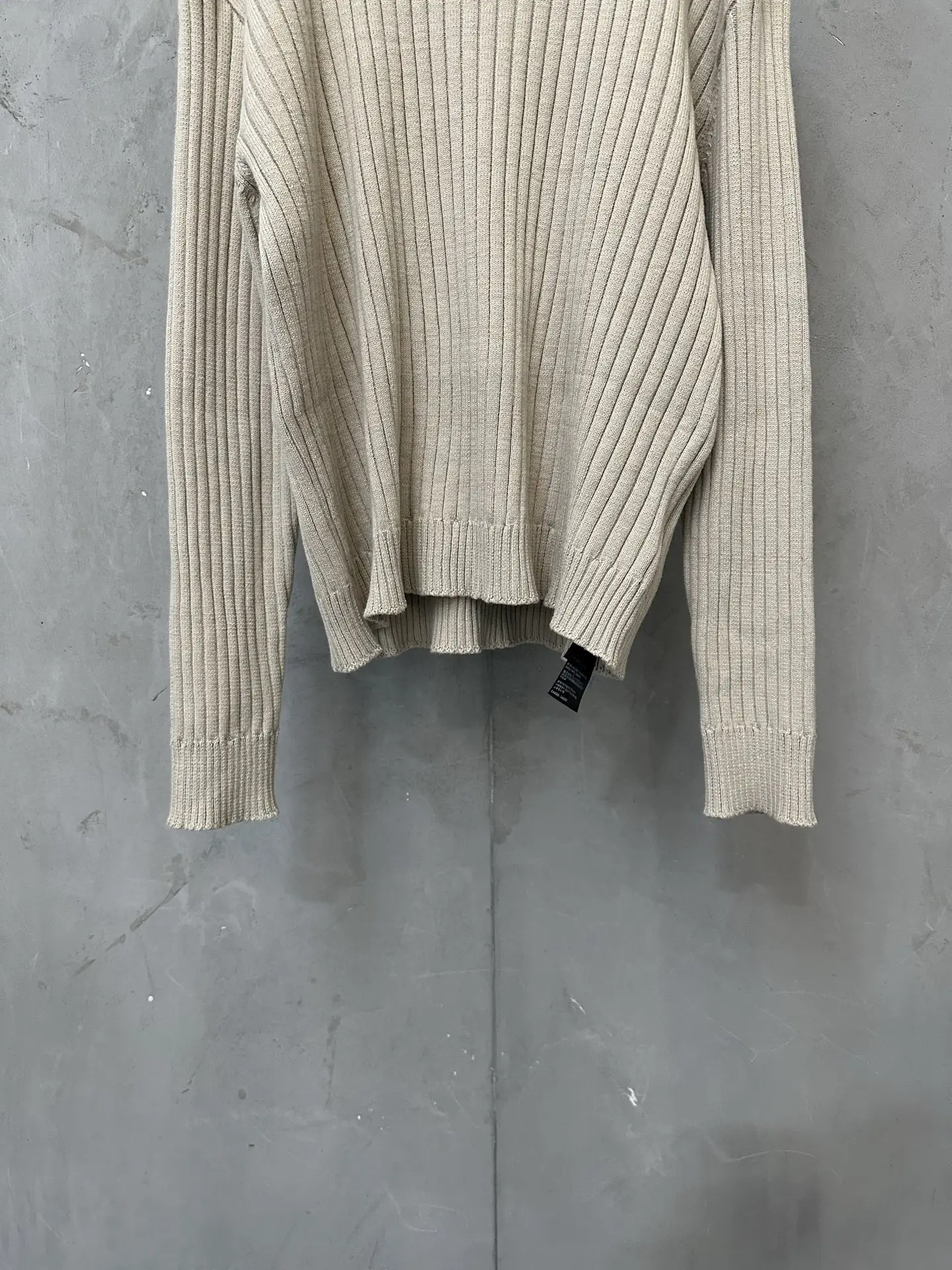 Half-Zip Ribbed Cotton Knit Sweater D32018843 — view 4