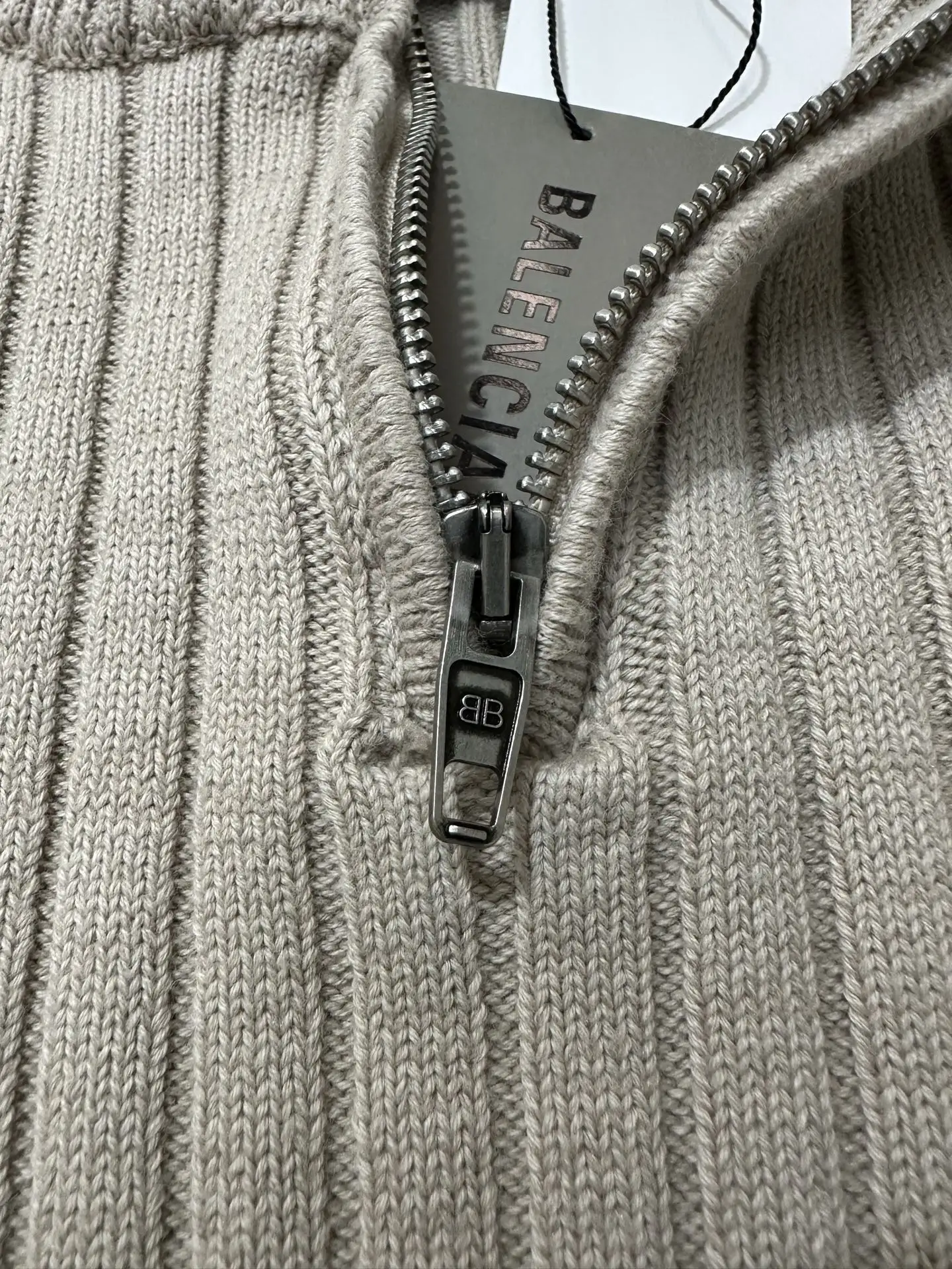 Half-Zip Ribbed Cotton Knit Sweater D32018843 — view 7