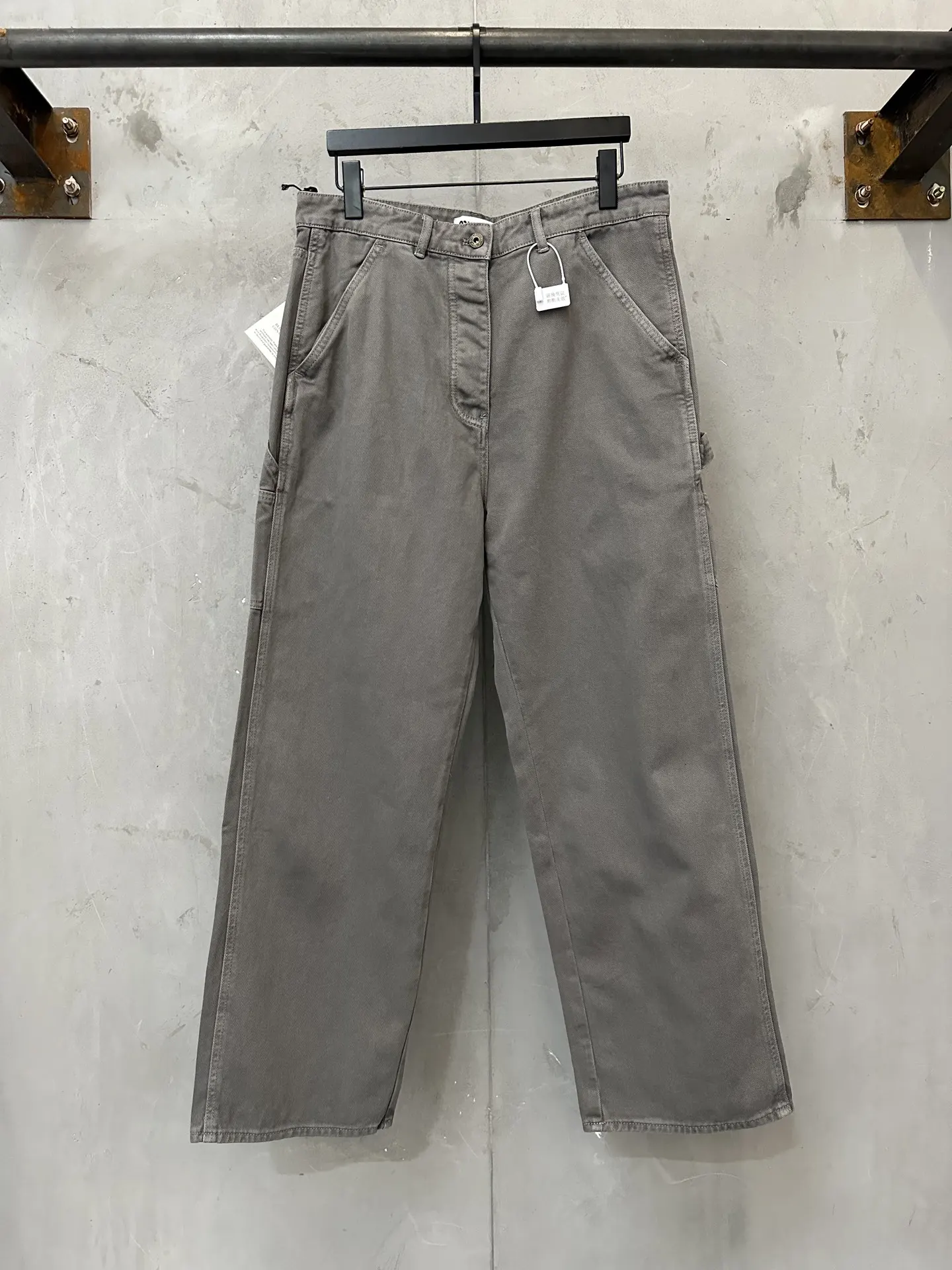 Embroidered Washed Denim Straight-Leg Trousers D32022225
