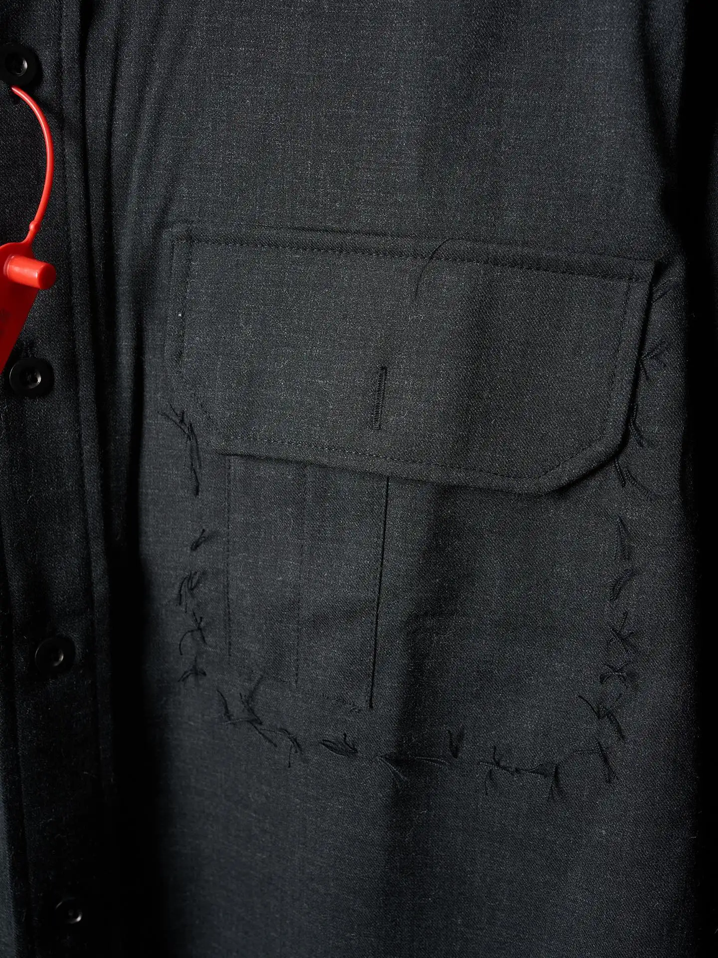 MM6 Wool-Blend Overshirt with Contrast Topstitching D32019121 — view 7