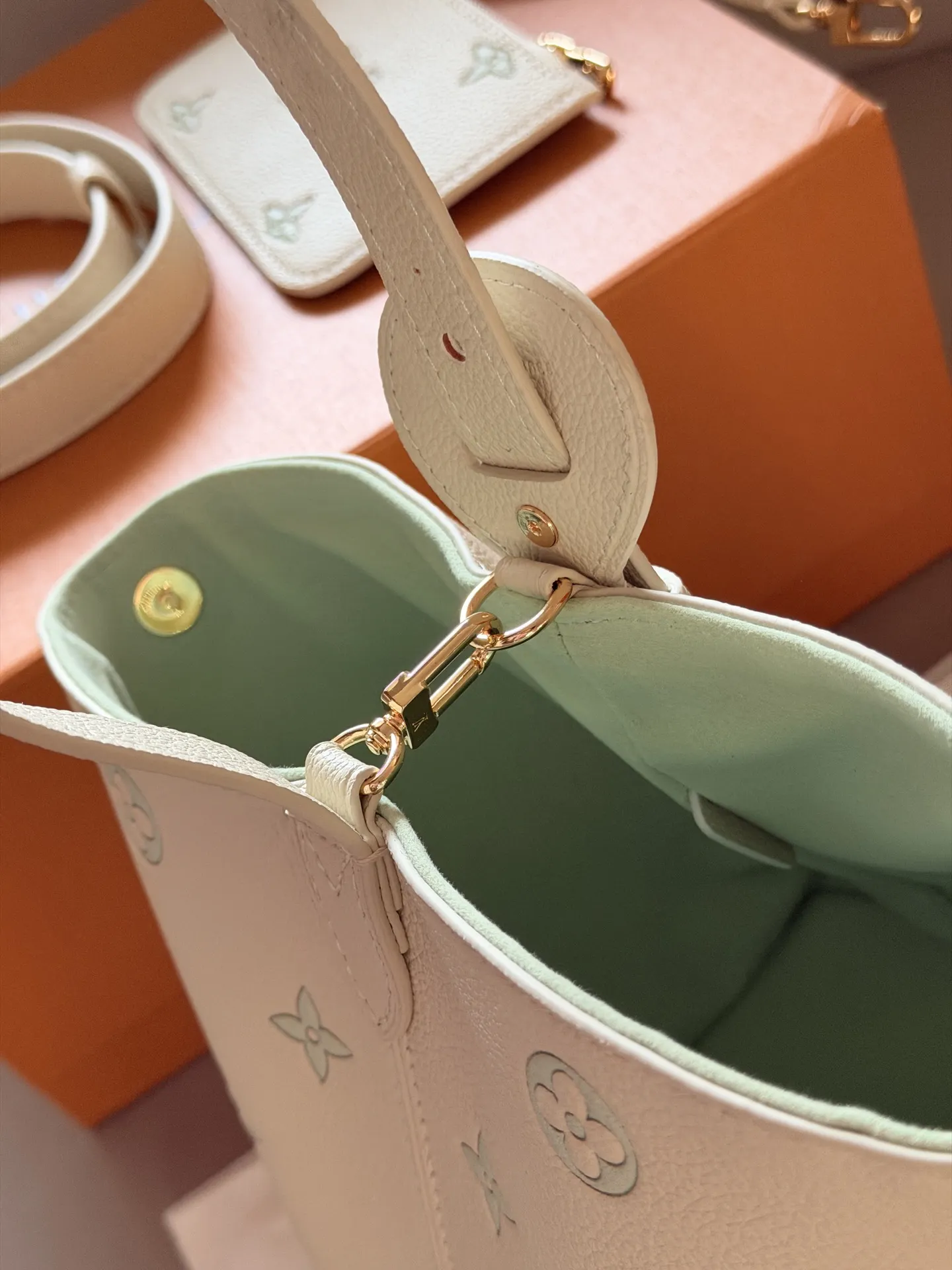 Monogram Embossed Leather Bucket Bag D32018246 — view 9