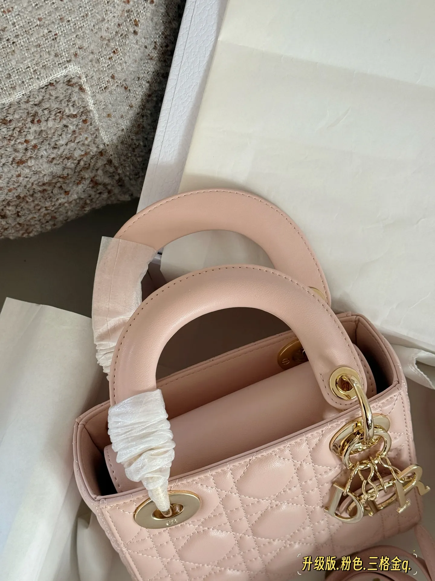 Lady Dior Quilted Lambskin Top-Handle Bag D32518137 — view 14