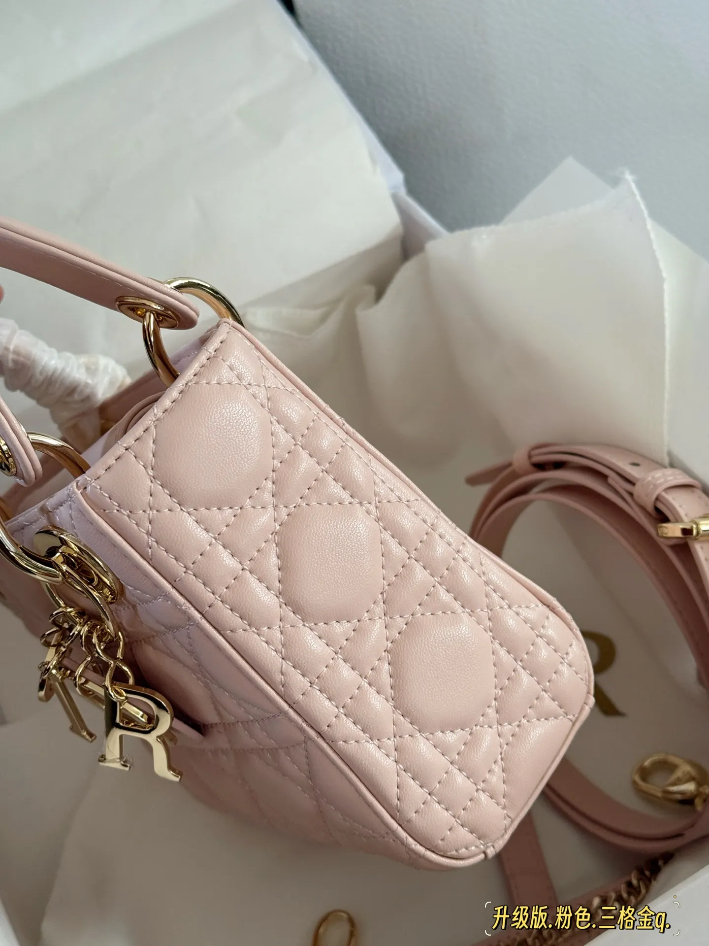 Lady Dior Quilted Lambskin Top-Handle Bag D32518137 — view 15