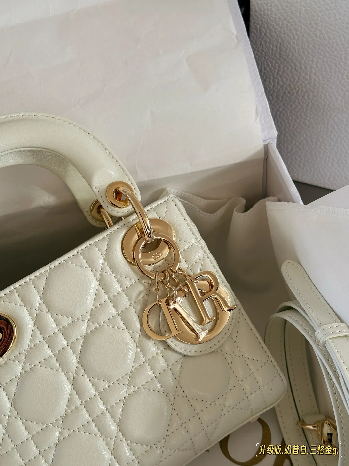 Lady Dior Quilted Lambskin Top-Handle Bag D32518137 — view 3