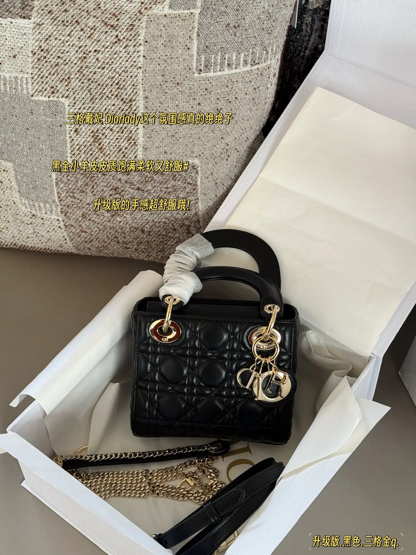 Lady Dior Quilted Lambskin Top-Handle Bag D32518137 — view 19