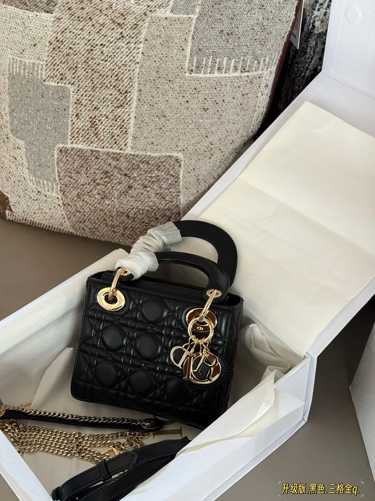 Lady Dior Quilted Lambskin Top-Handle Bag D32518137 — view 20